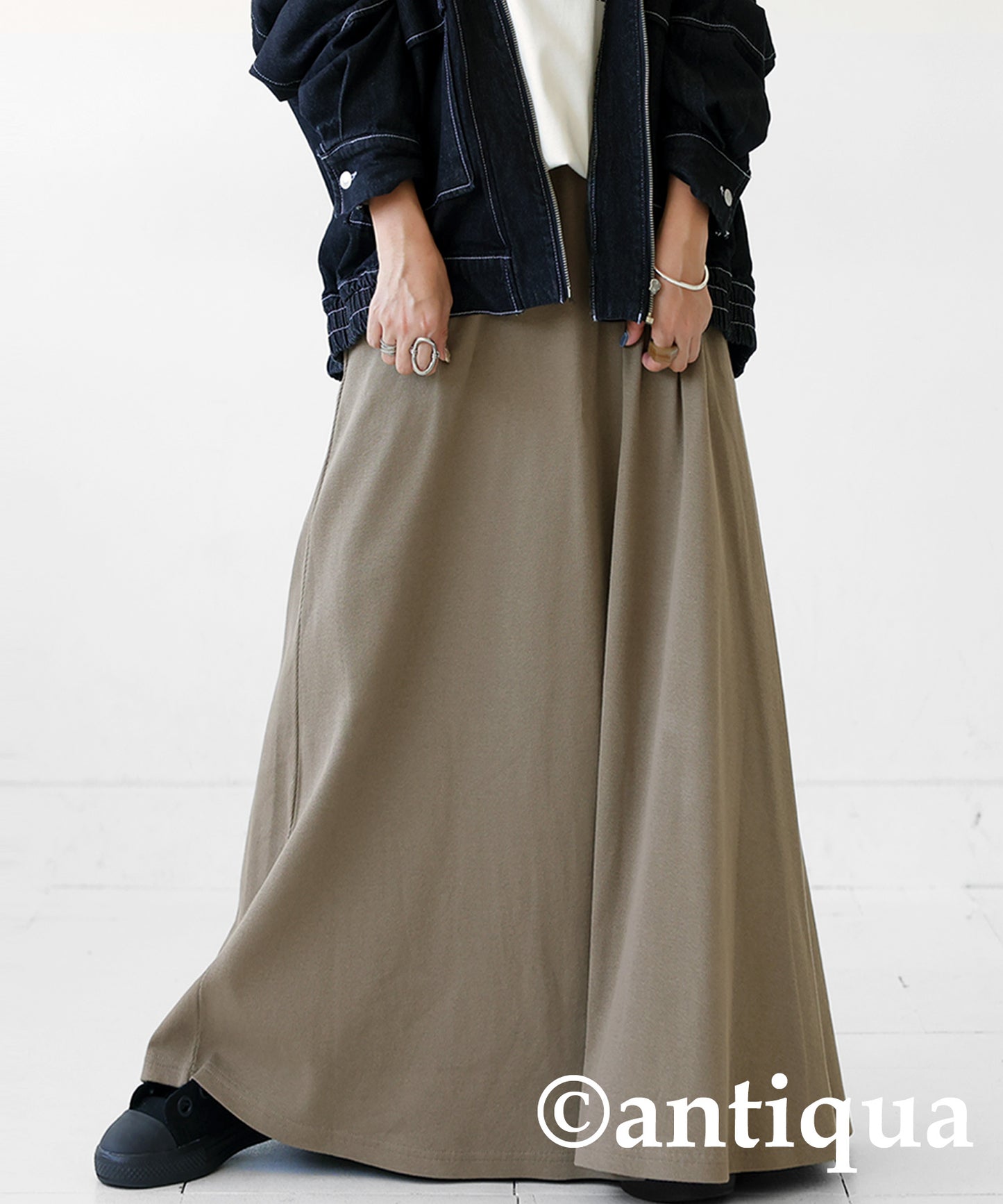 Rib flare skirt Ladies