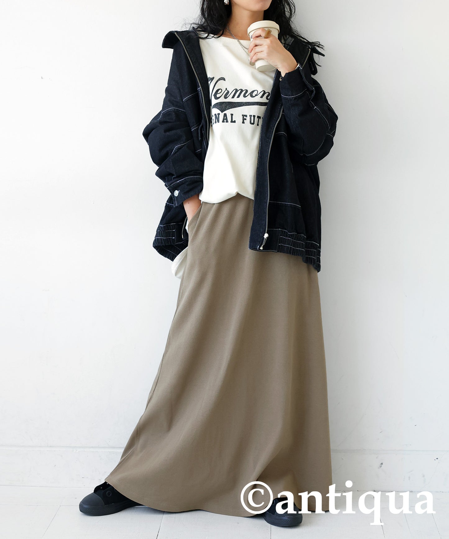 Rib flare skirt Ladies