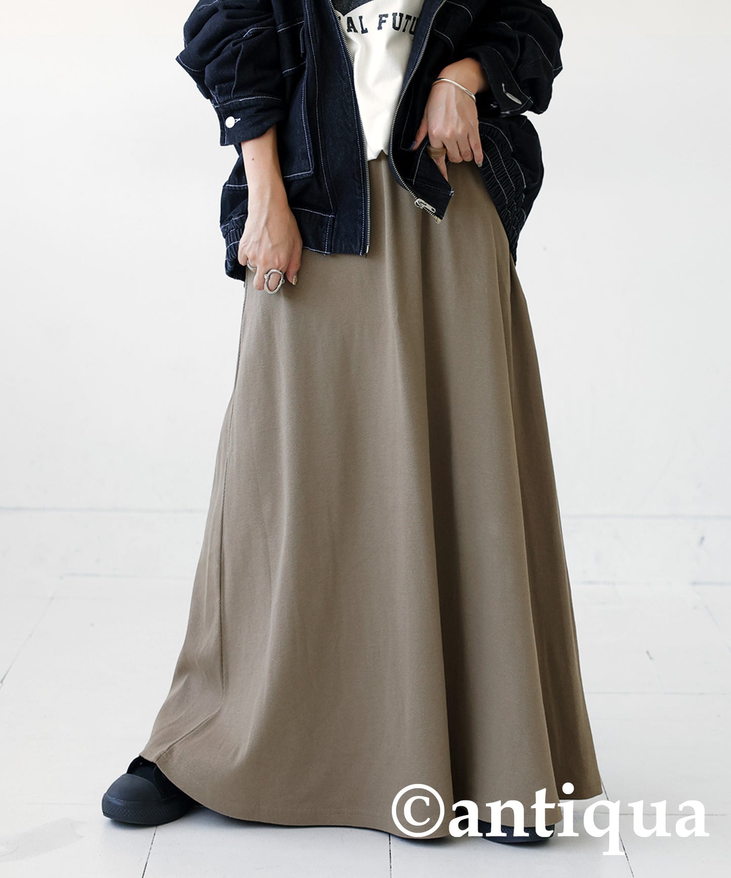 Rib flare skirt Ladies