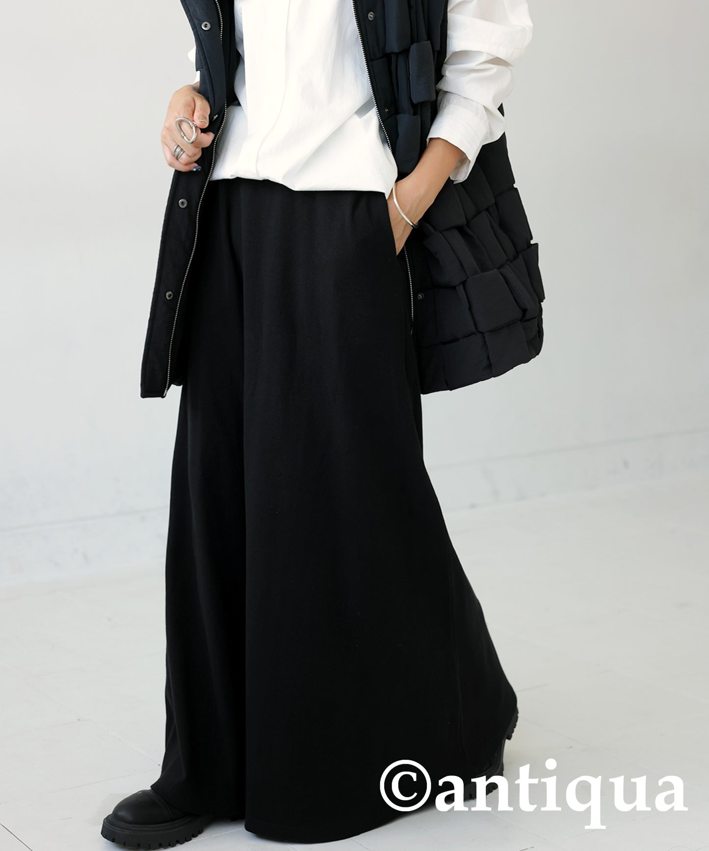 Rib flare skirt Ladies