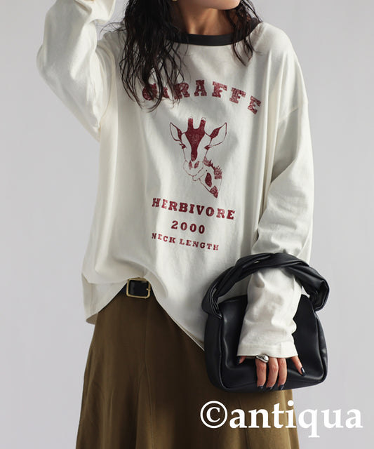 Animal College Logo Long T-Shirt Ladies