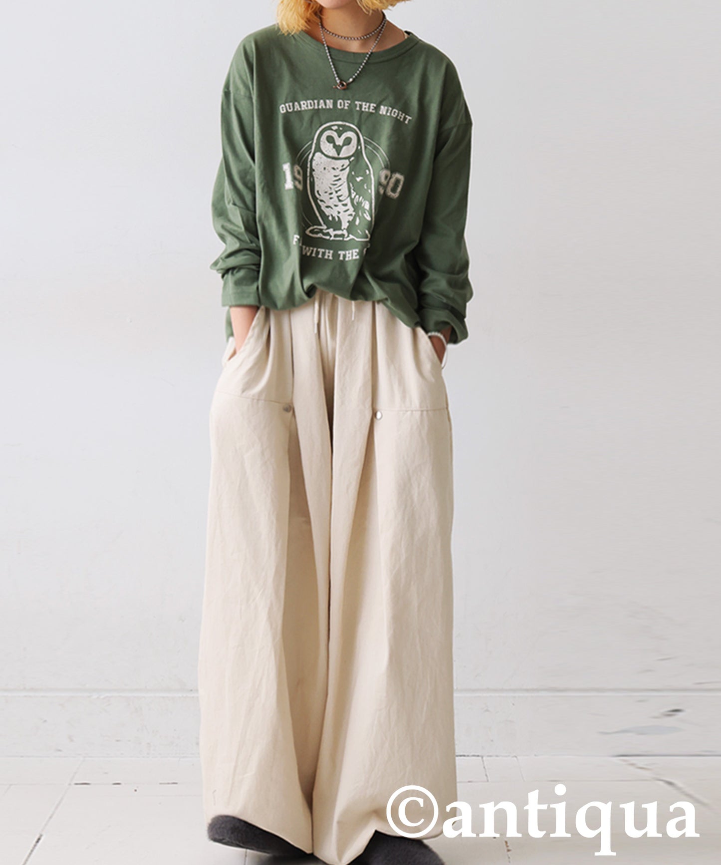 Long-Sleeved 100% Cotton Animal Print Long-Sleeved T-Shirt Ladies