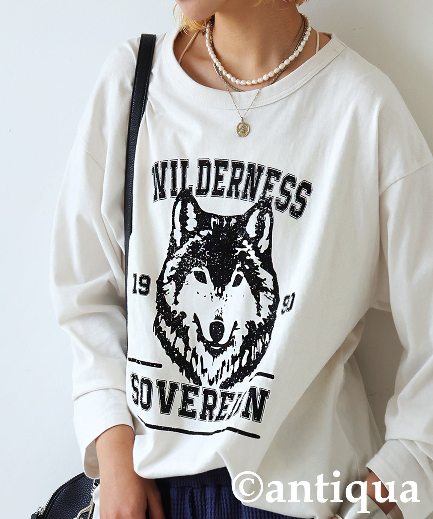 Long-Sleeved 100% Cotton Animal Print Long-Sleeved T-Shirt Ladies