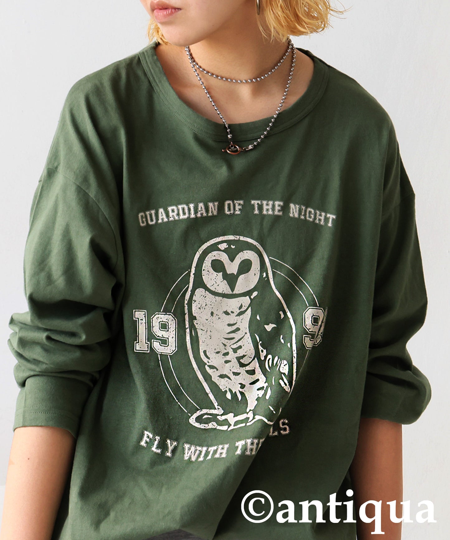 Long-Sleeved 100% Cotton Animal Print Long-Sleeved T-Shirt Ladies