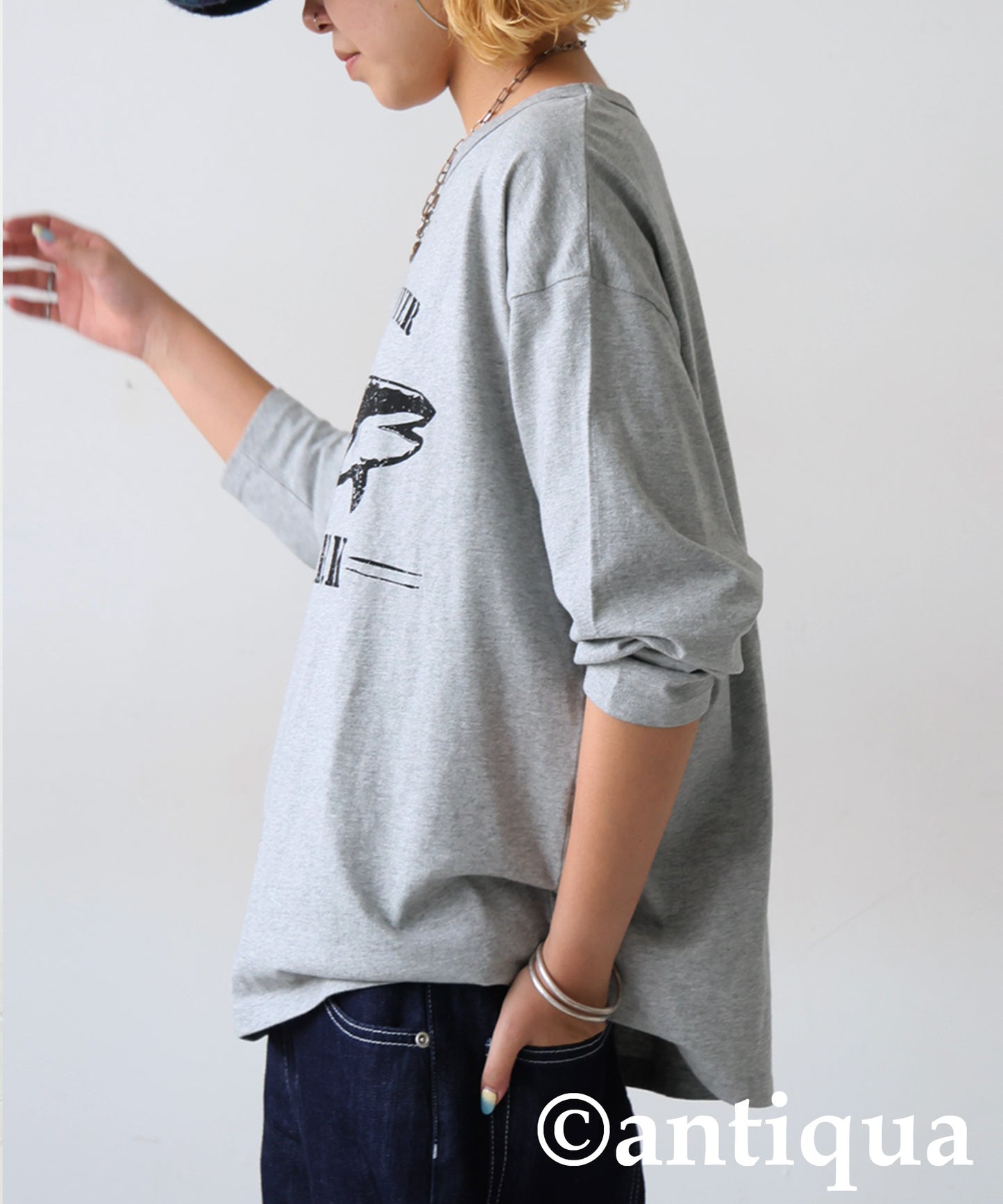 Long-Sleeved 100% Cotton Animal Print Long-Sleeved T-Shirt Ladies