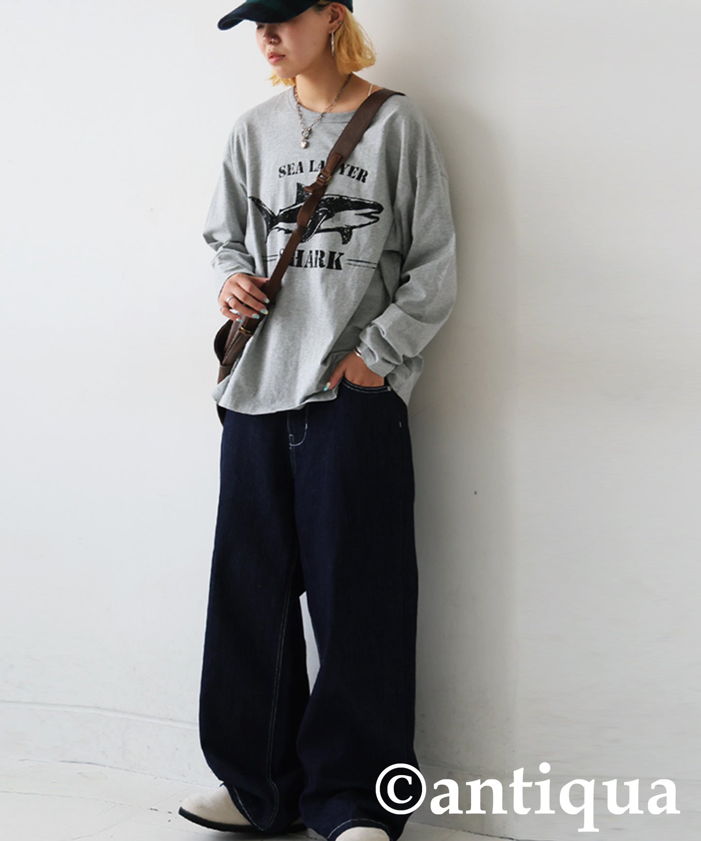 Long-Sleeved 100% Cotton Animal Print Long-Sleeved T-Shirt Ladies