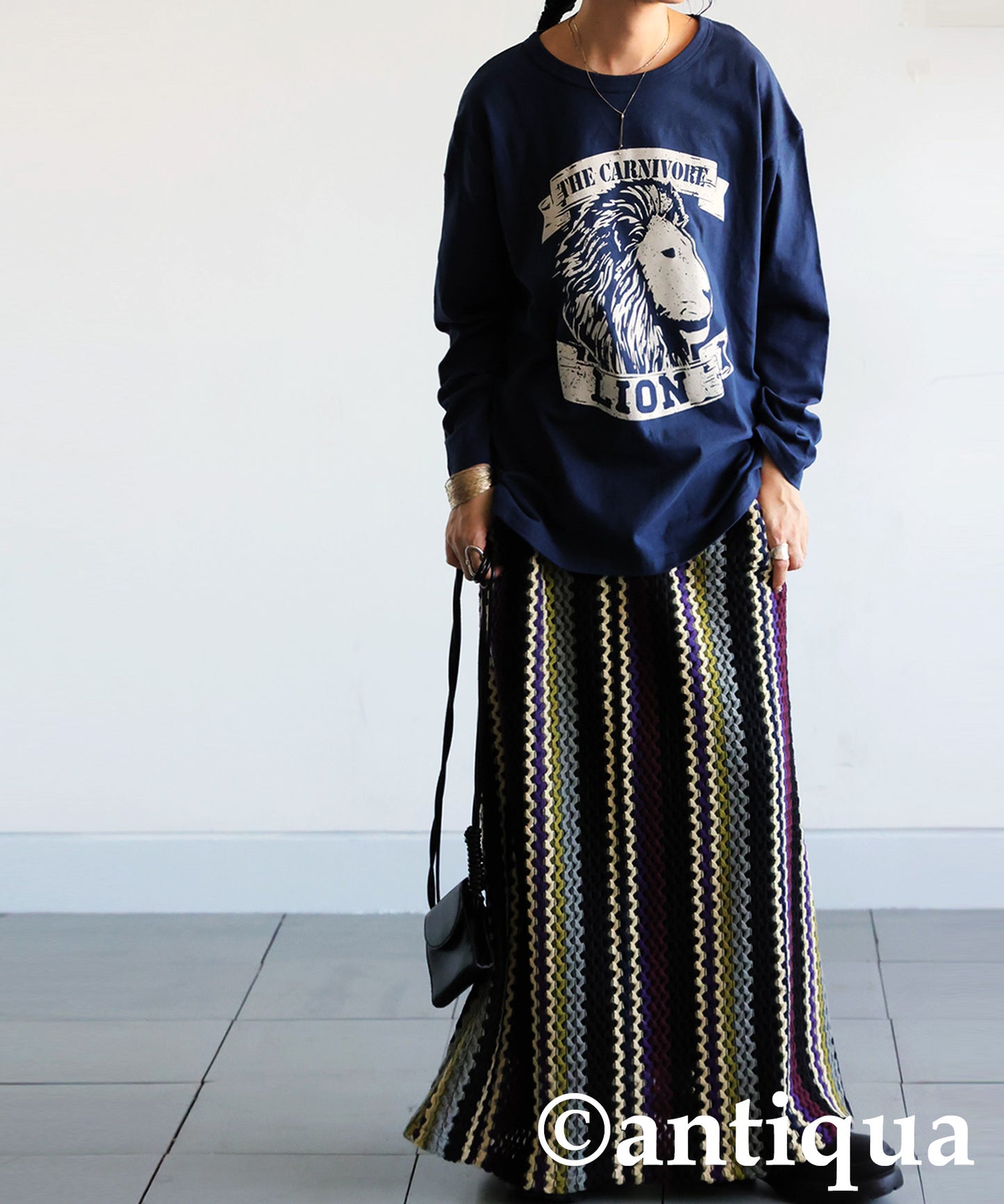 Long-Sleeved 100% Cotton Animal Print Long-Sleeved T-Shirt Ladies