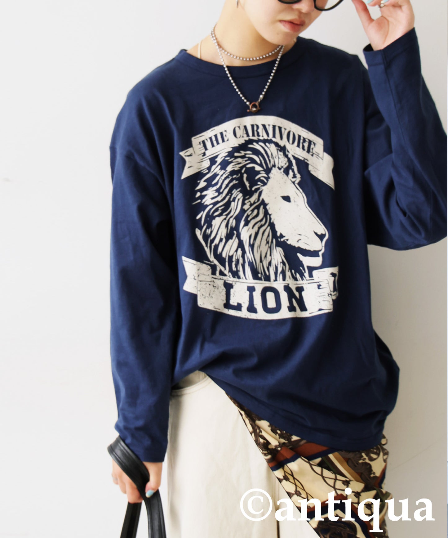 Long-Sleeved 100% Cotton Animal Print Long-Sleeved T-Shirt Ladies