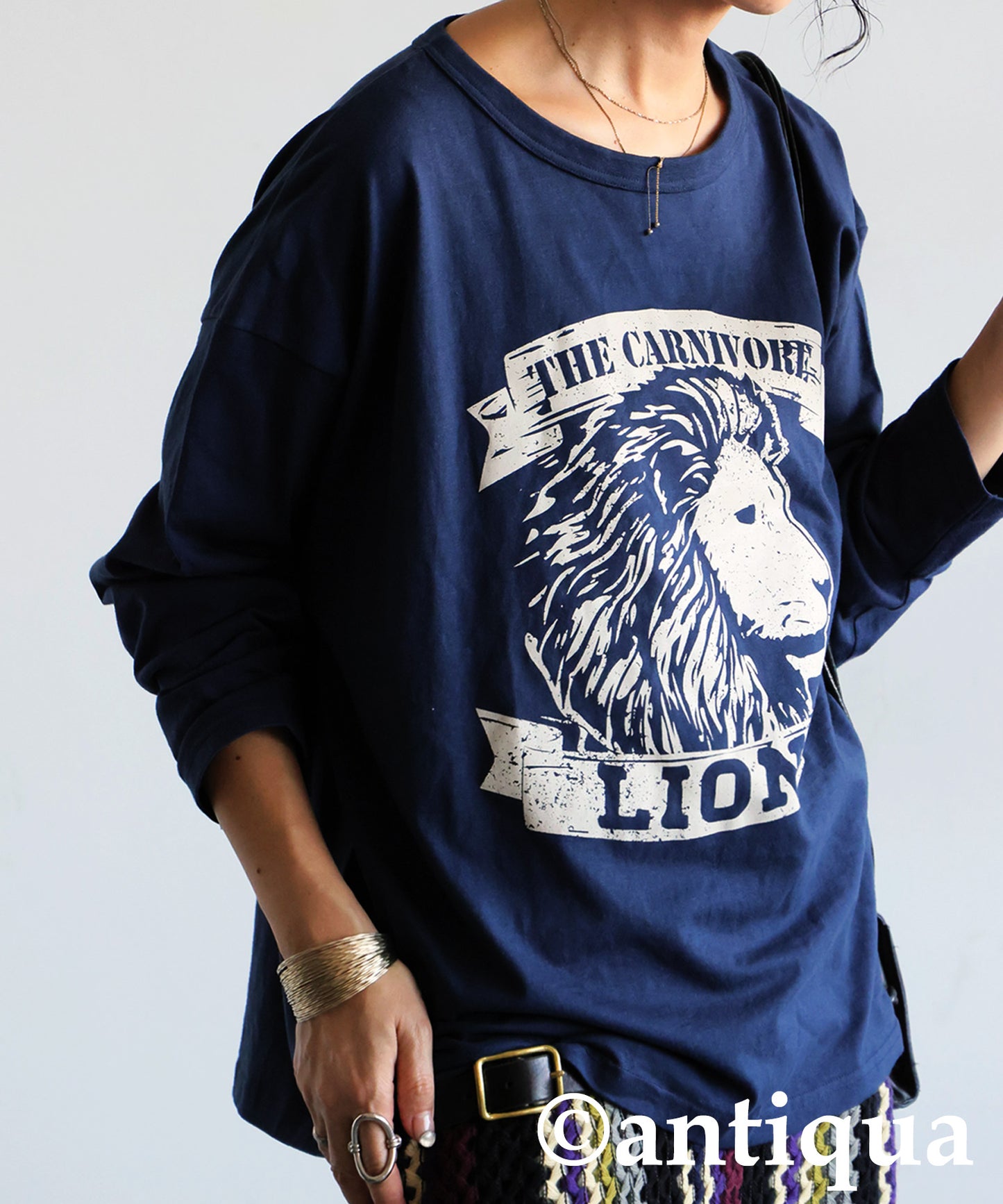 Long-Sleeved 100% Cotton Animal Print Long-Sleeved T-Shirt Ladies