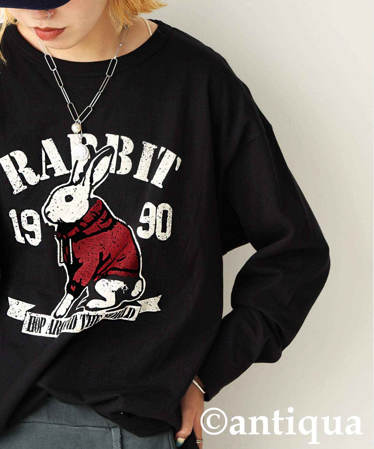 Long-Sleeved 100% Cotton Animal Print Long-Sleeved T-Shirt Ladies