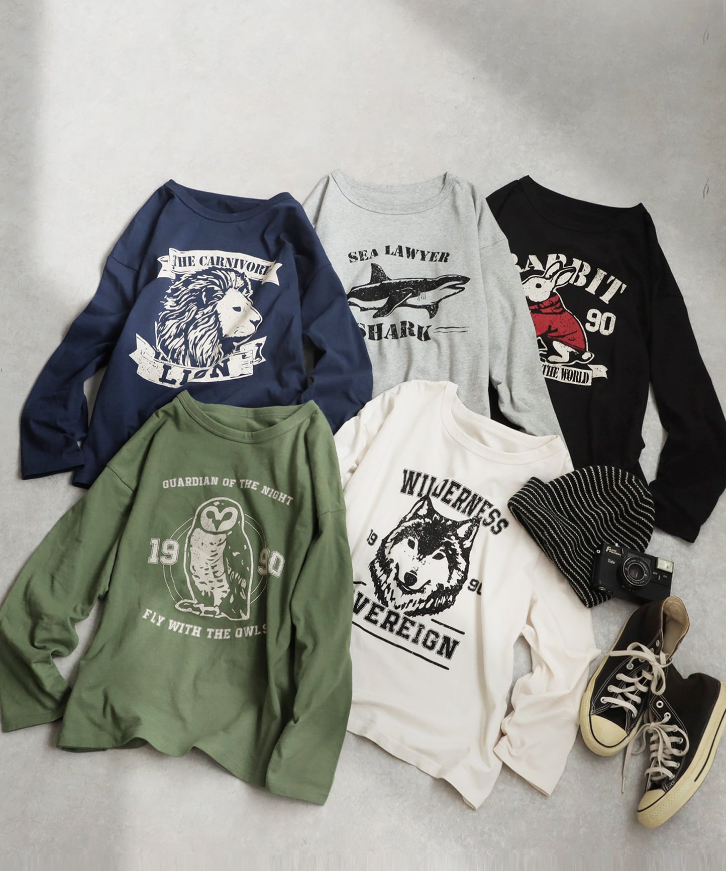 Long-Sleeved 100% Cotton Animal Print Long-Sleeved T-Shirt Ladies
