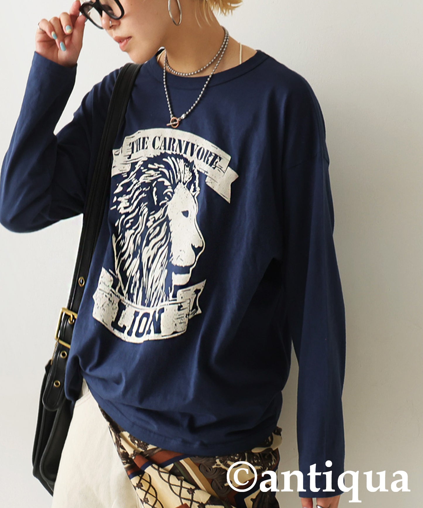 Long-Sleeved 100% Cotton Animal Print Long-Sleeved T-Shirt Ladies