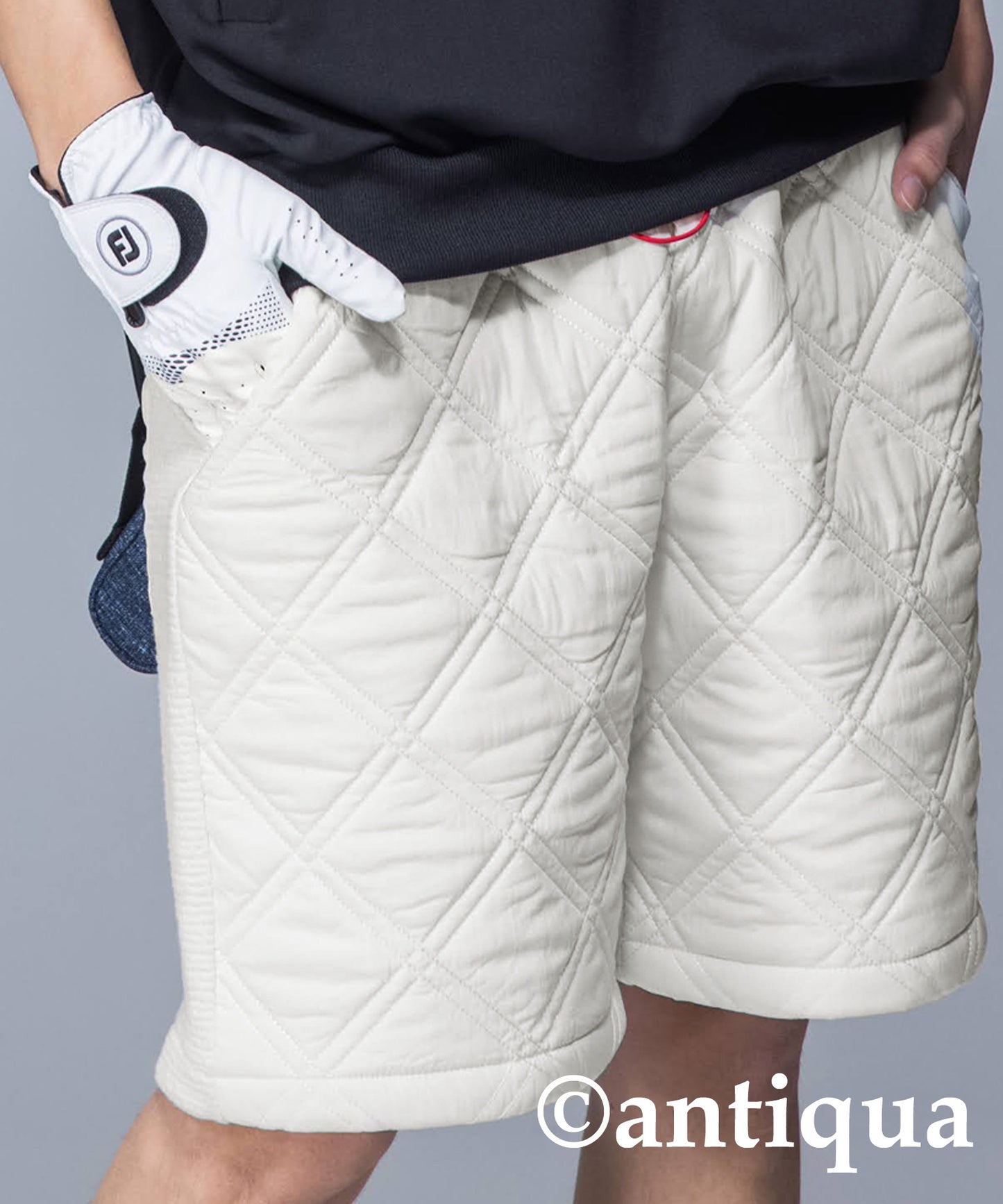 ANTIQUAGOLF×STCH Men's quilting shorts