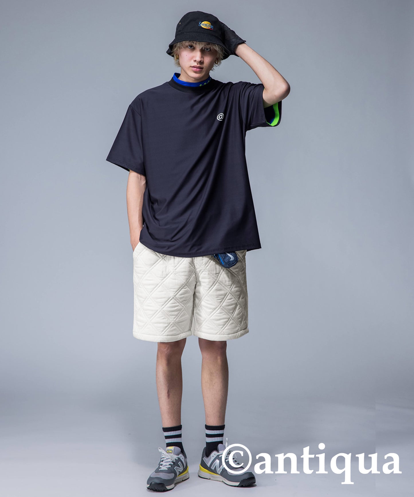 ANTIQUAGOLF×STCH Men's quilting shorts