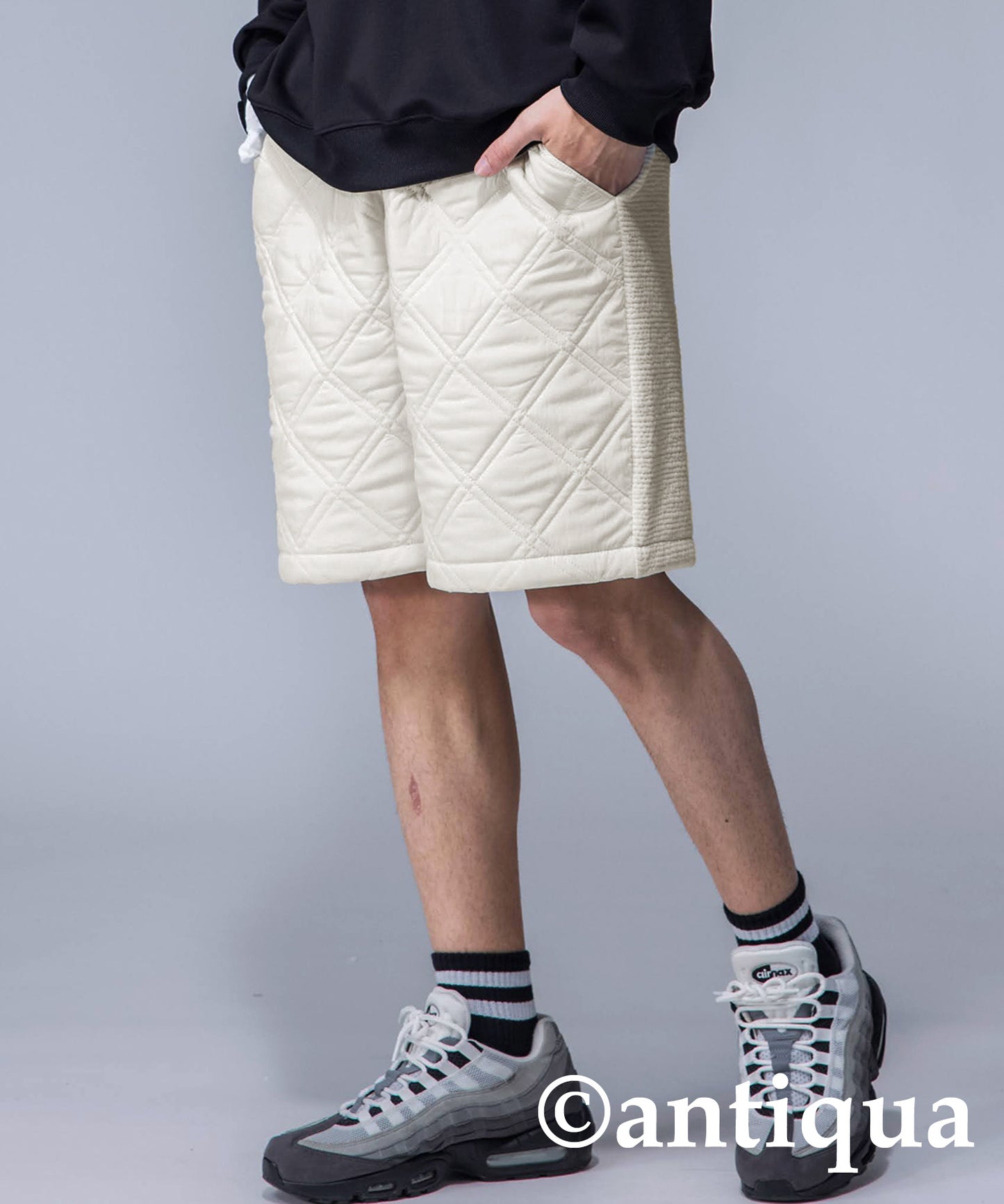 ANTIQUAGOLF×STCH Men's quilting shorts