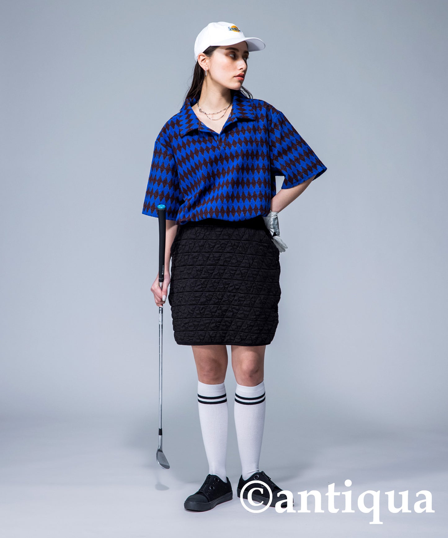 ANTIQUAGOLF×STCH Ladies quilting skirt