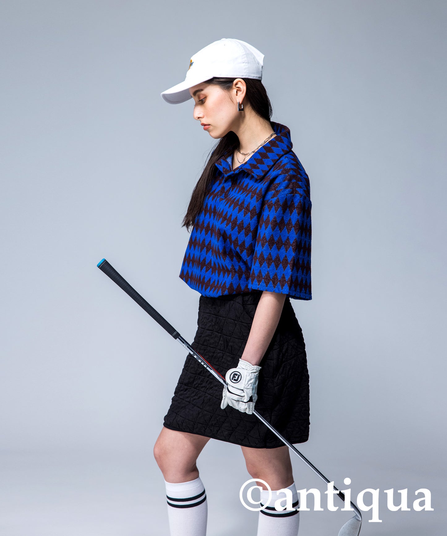 ANTIQUAGOLF×STCH Ladies quilting skirt