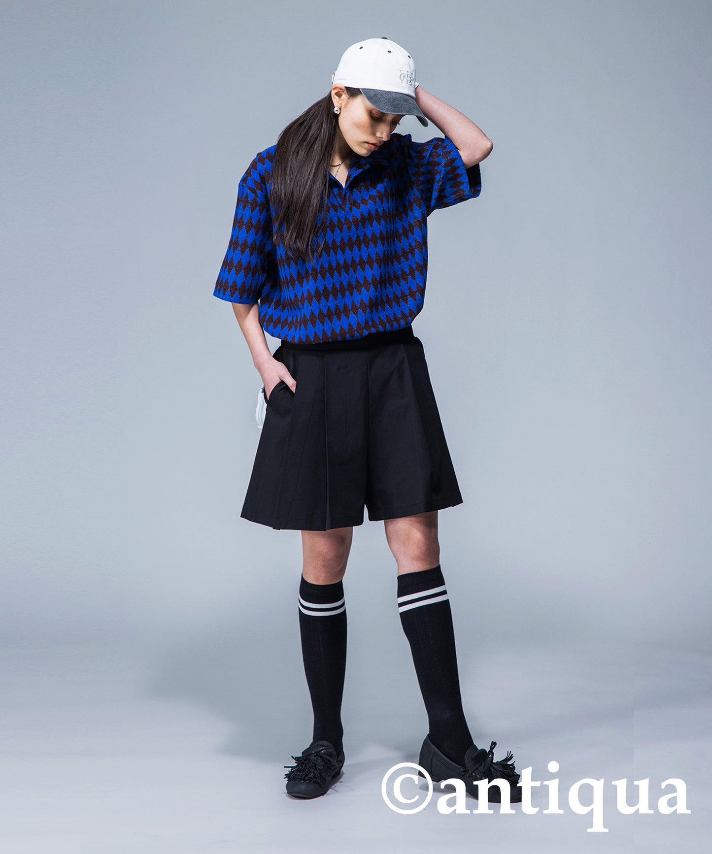 ANTIQUAGOLF×STCH Pleated Half Pants Ladies