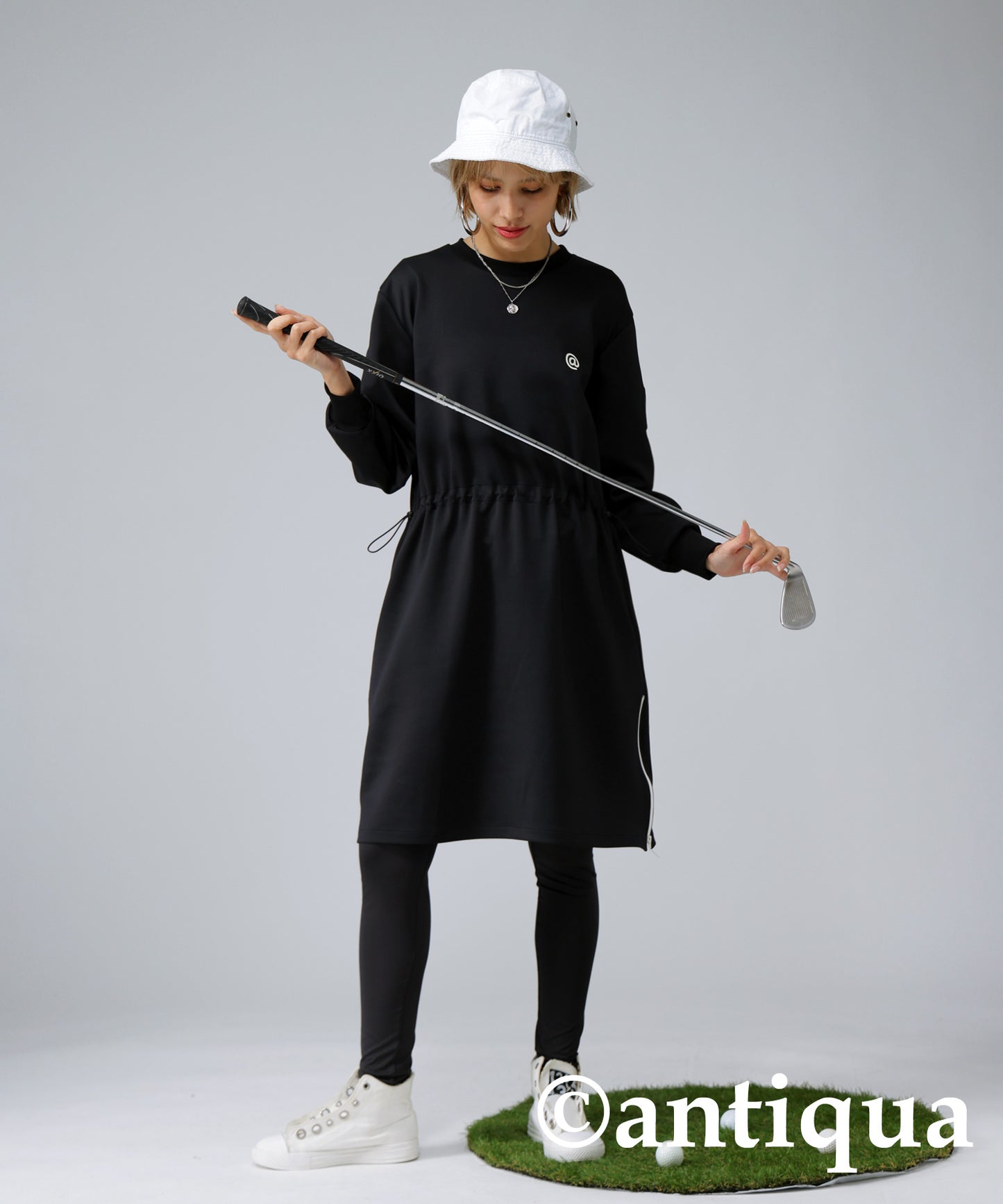 ANTIQUA GOLF×STCH ponte fabric Dress Ladies