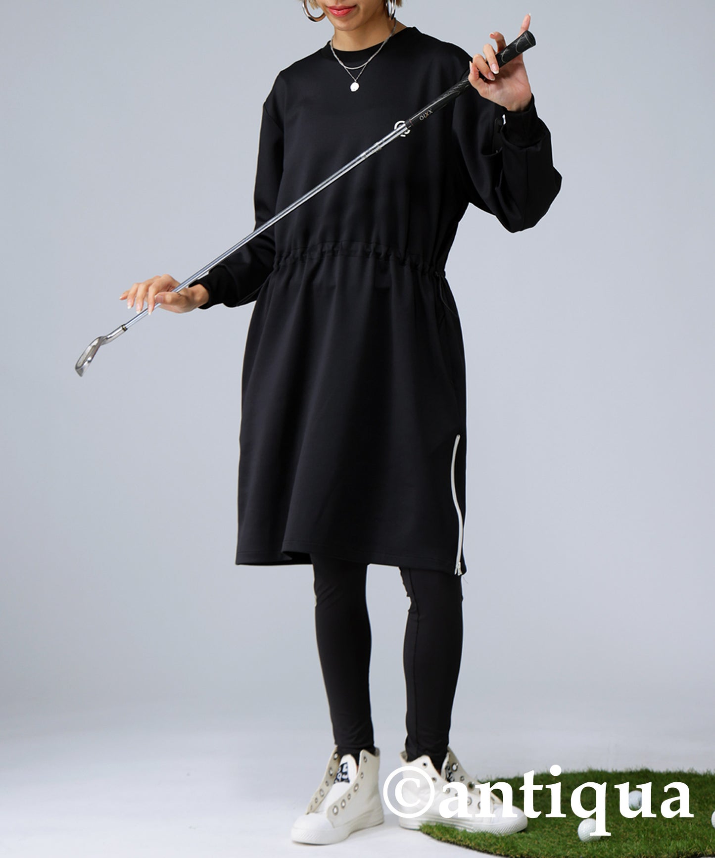 ANTIQUA GOLF×STCH ponte fabric Dress Ladies