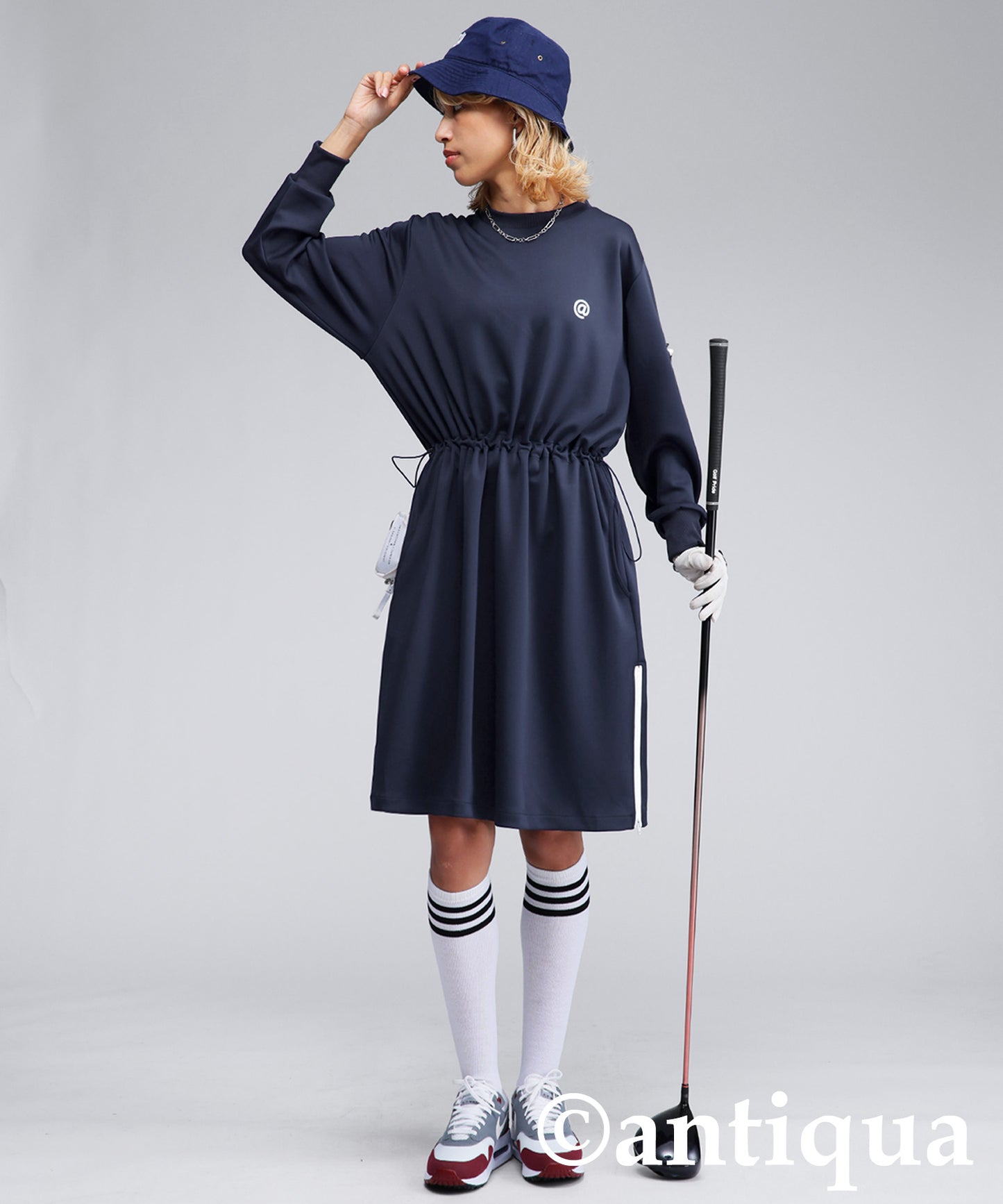 ANTIQUA GOLF×STCH ponte fabric Dress Ladies