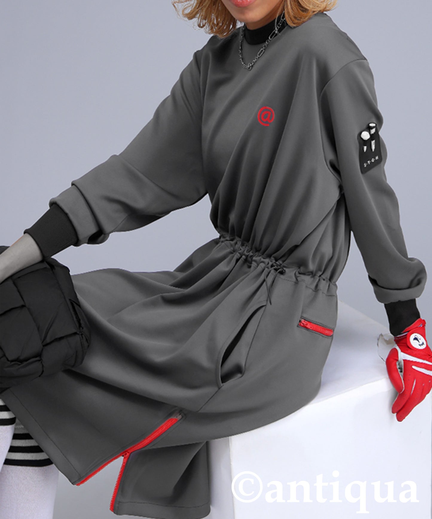 ANTIQUA GOLF×STCH ponte fabric Dress Ladies