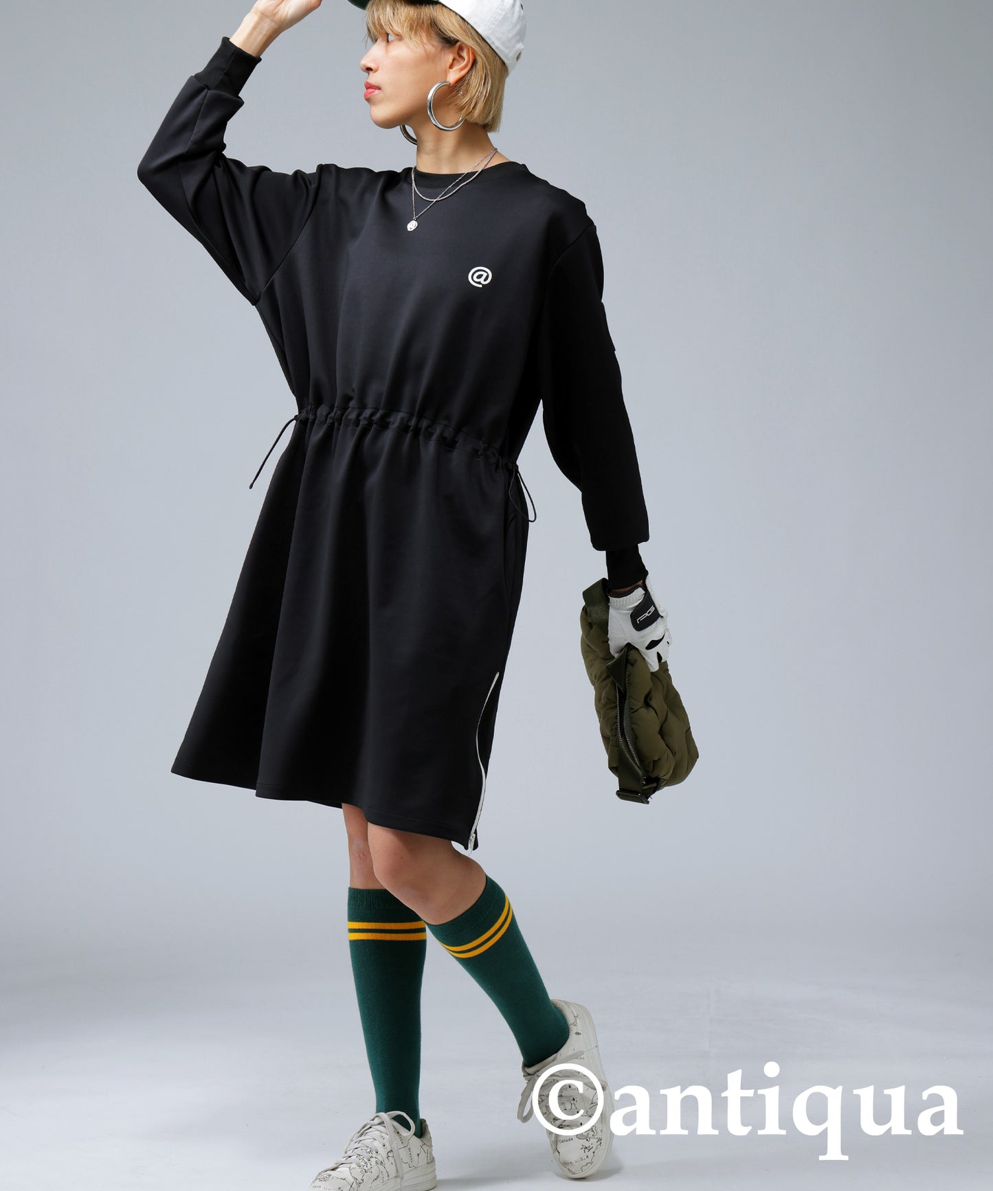 ANTIQUA GOLF×STCH ponte fabric Dress Ladies