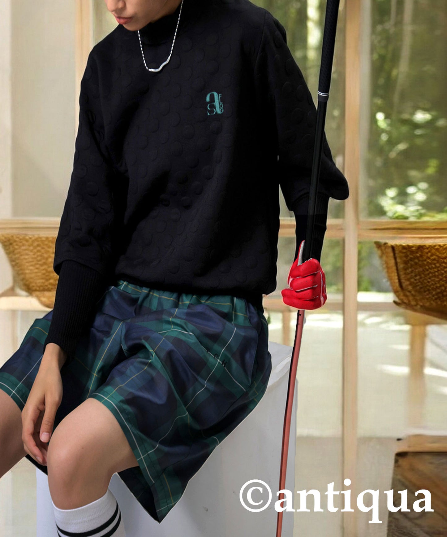 ANTIQUA GOLF×STCH Dot Layered Tops Ladies