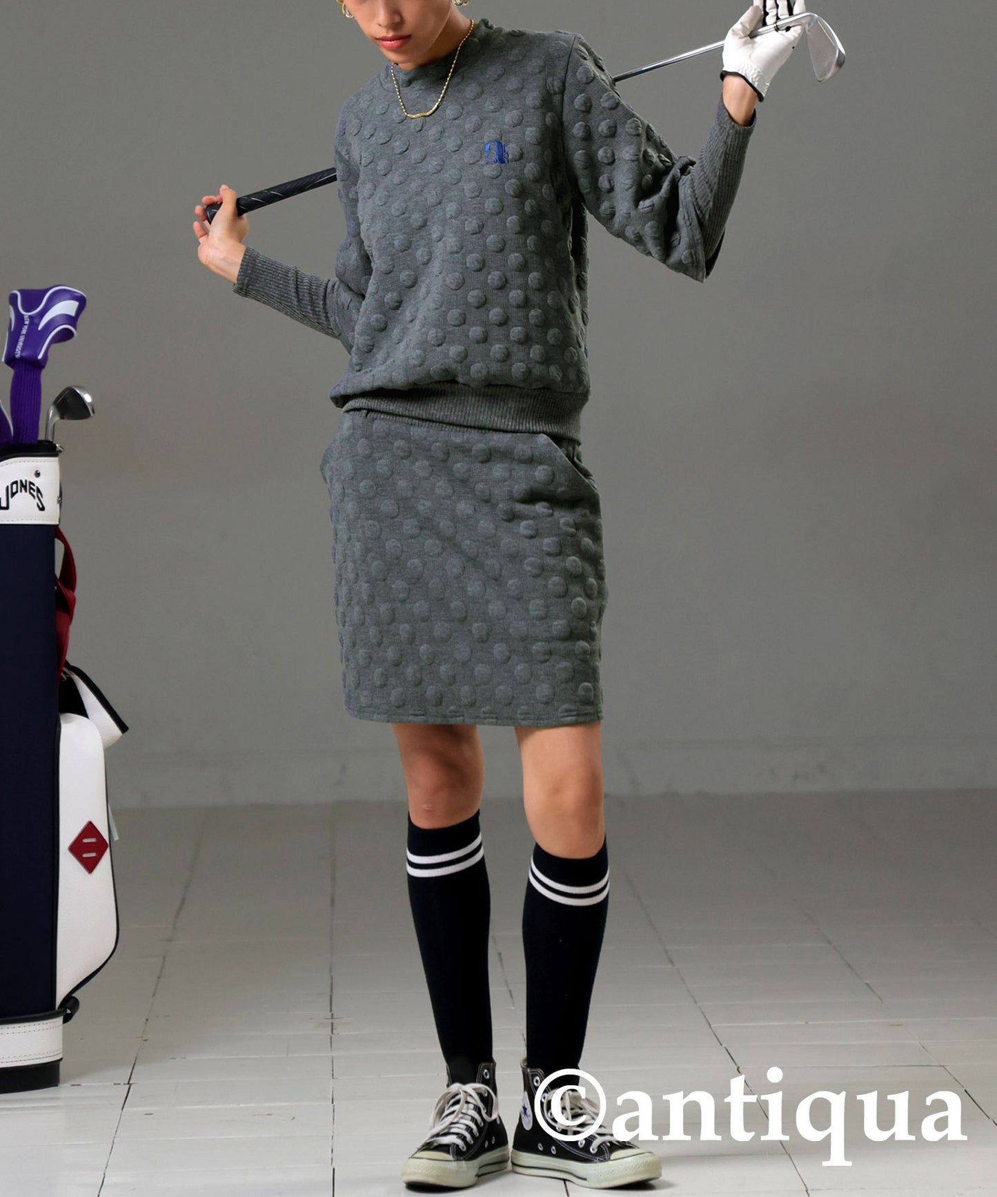 ANTIQUA GOLF×STCH Dot Mini Skirt Ladies