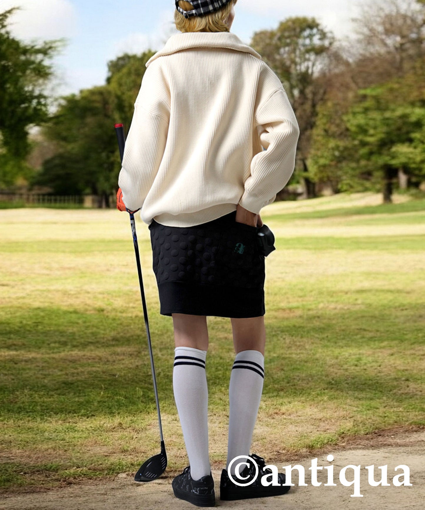 ANTIQUA GOLF×STCH Dot Mini Skirt Ladies