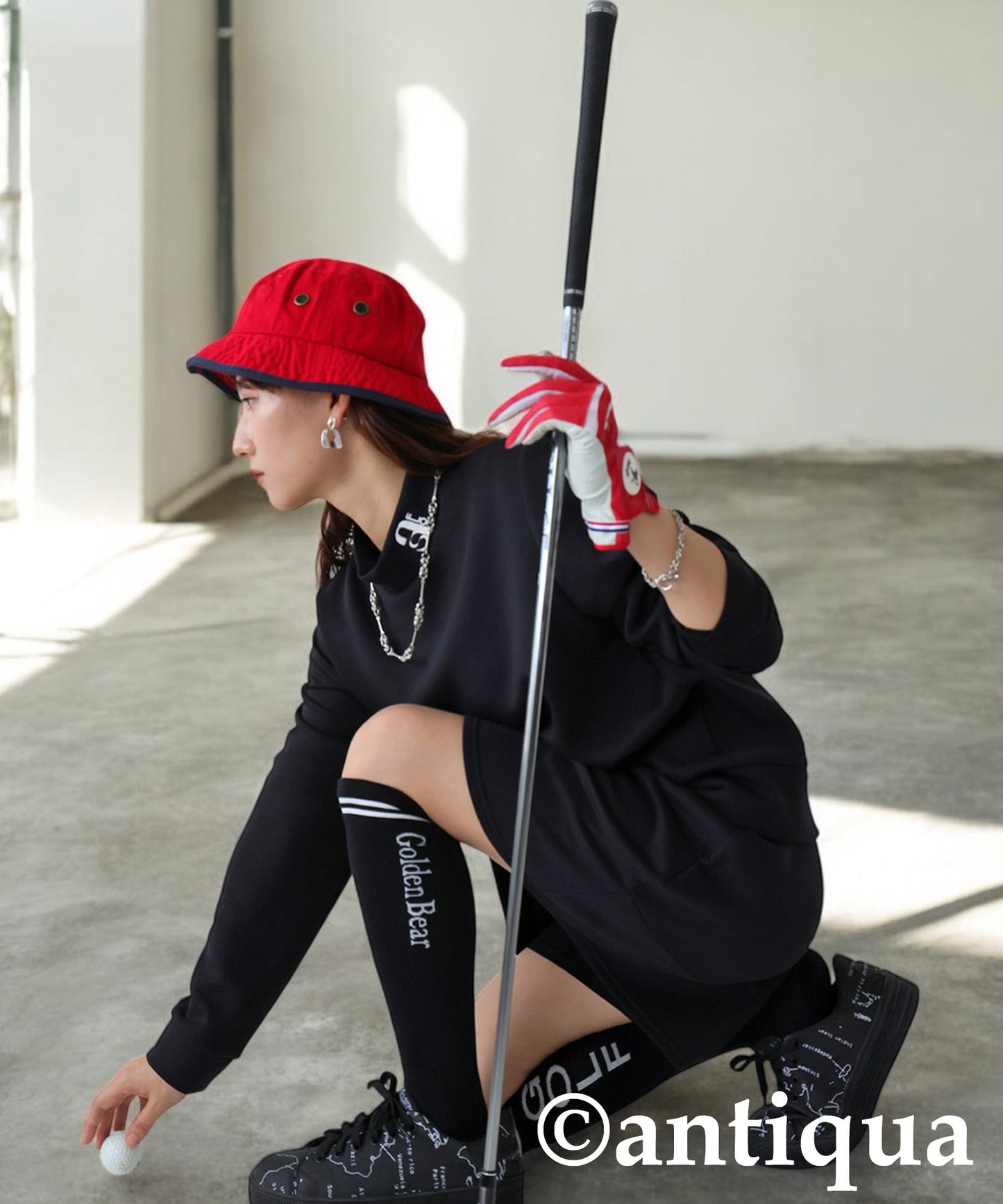 ANTIQUA GOLF×STCH Logo Color Scheme Skirt Ladies