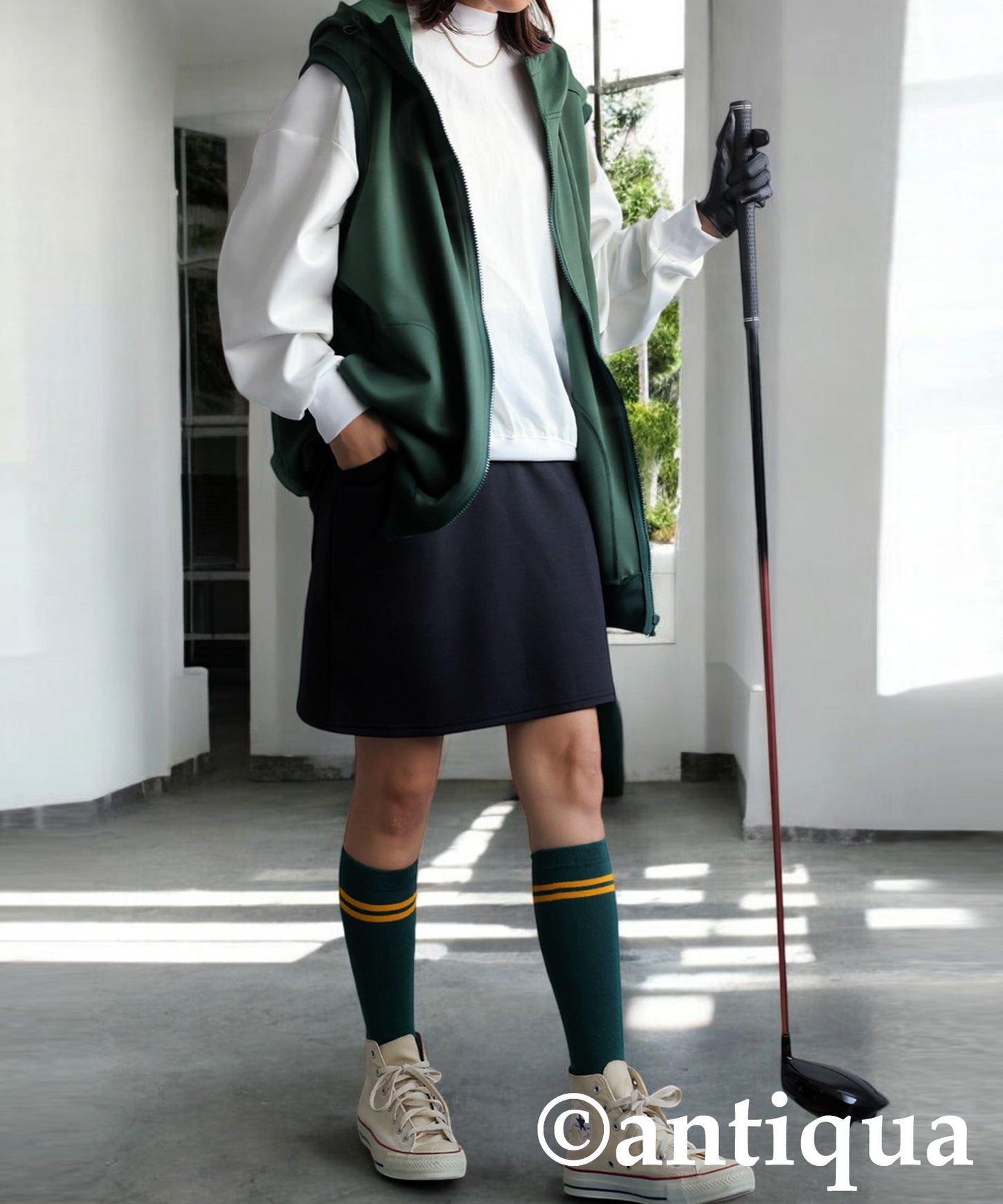 ANTIQUA GOLF×STCH Logo Color Scheme Skirt Ladies