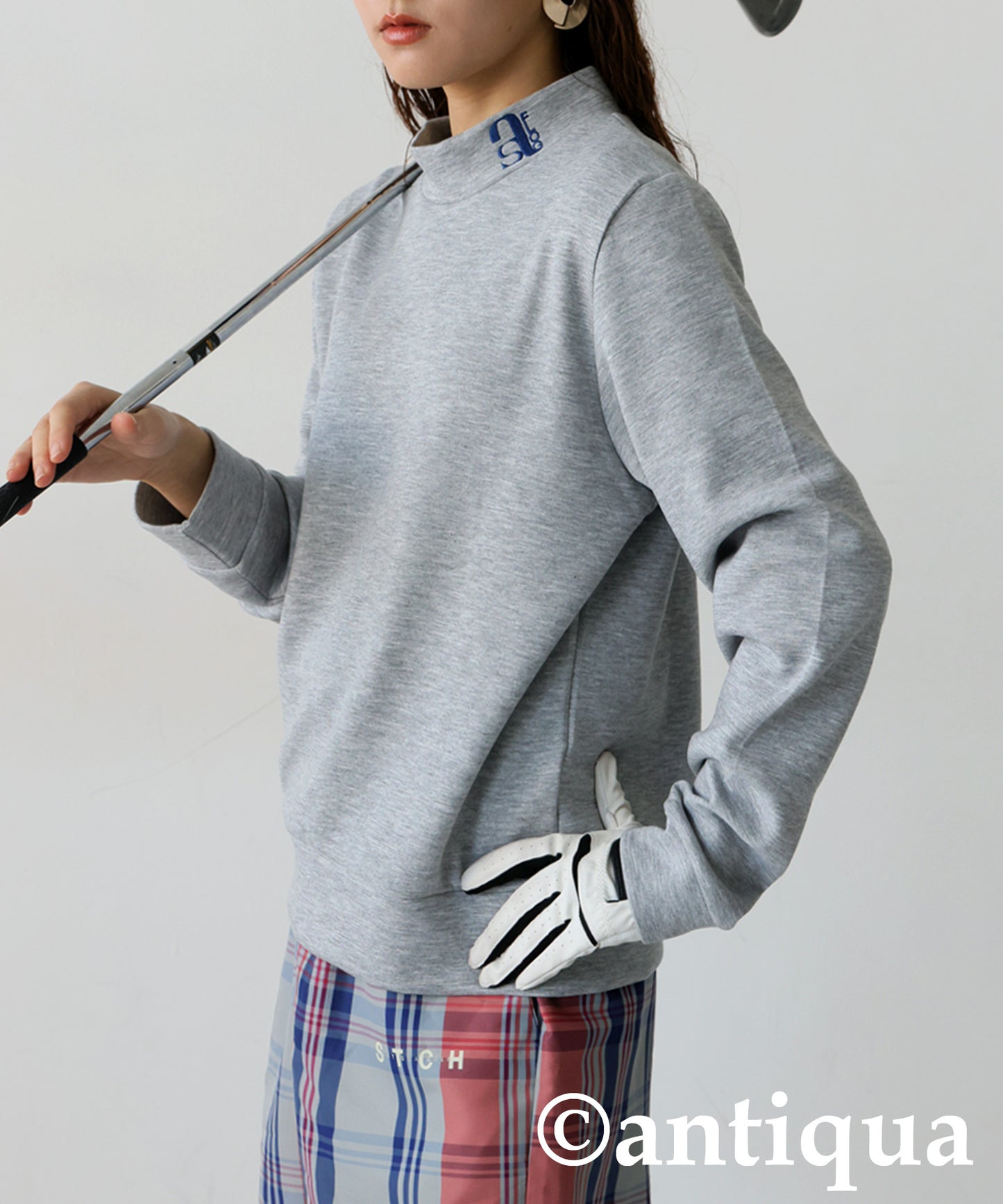 ANTIQUA GOLF×STCH Logo Color Scheme Tops Ladies