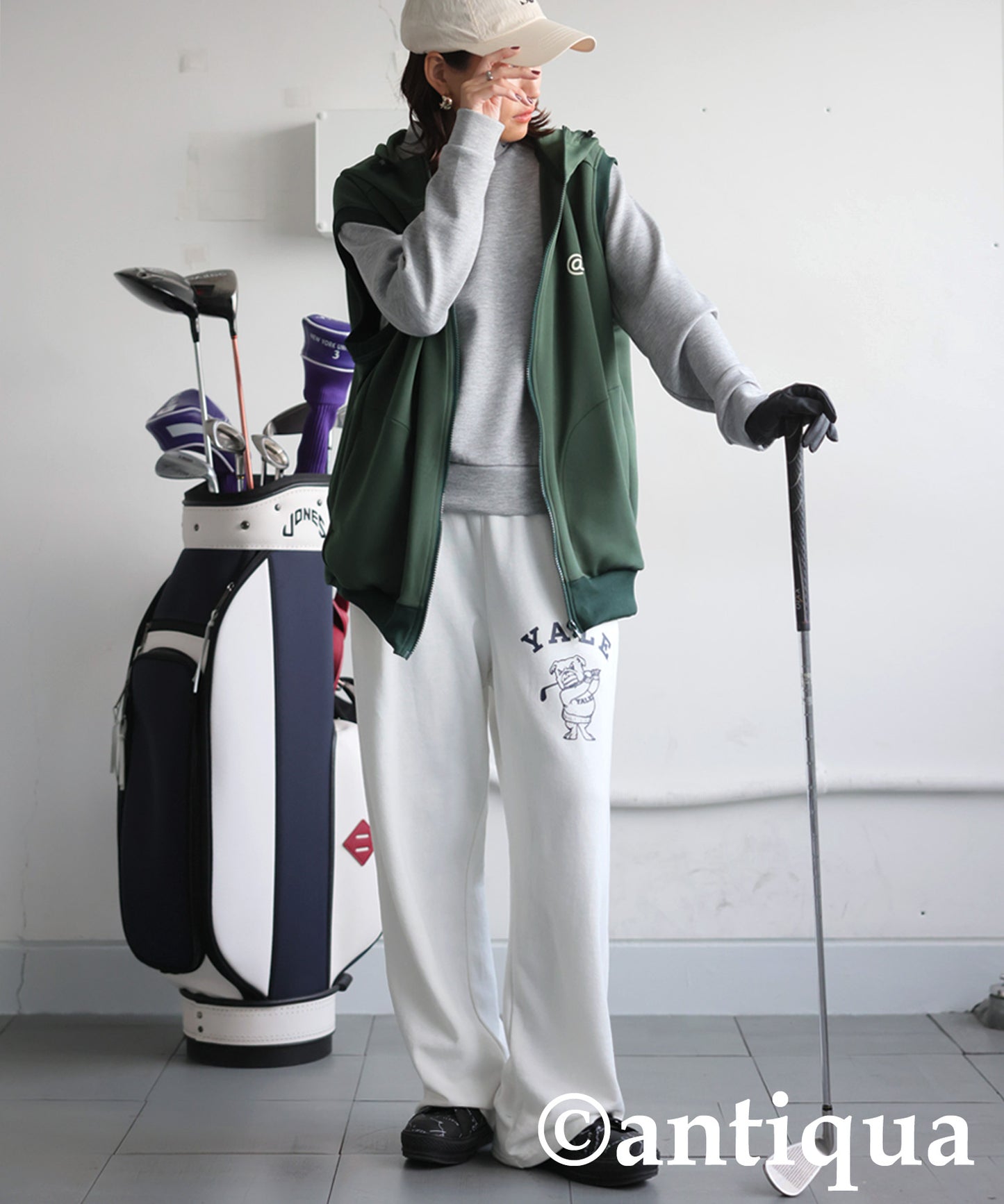 ANTIQUA GOLF×STCH Logo Color Scheme Tops Ladies