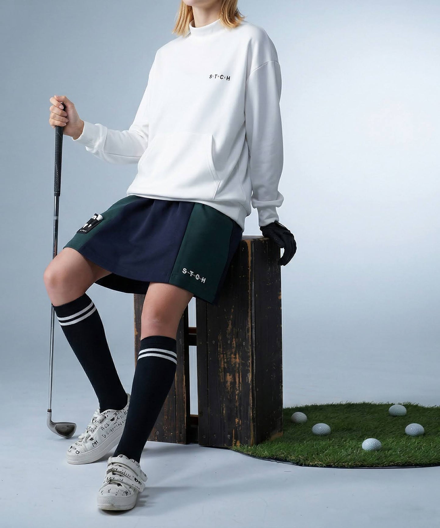 ANTIQUA GOLF×STCH Culotte Skirt With Built-In Inner Shorts Ladies