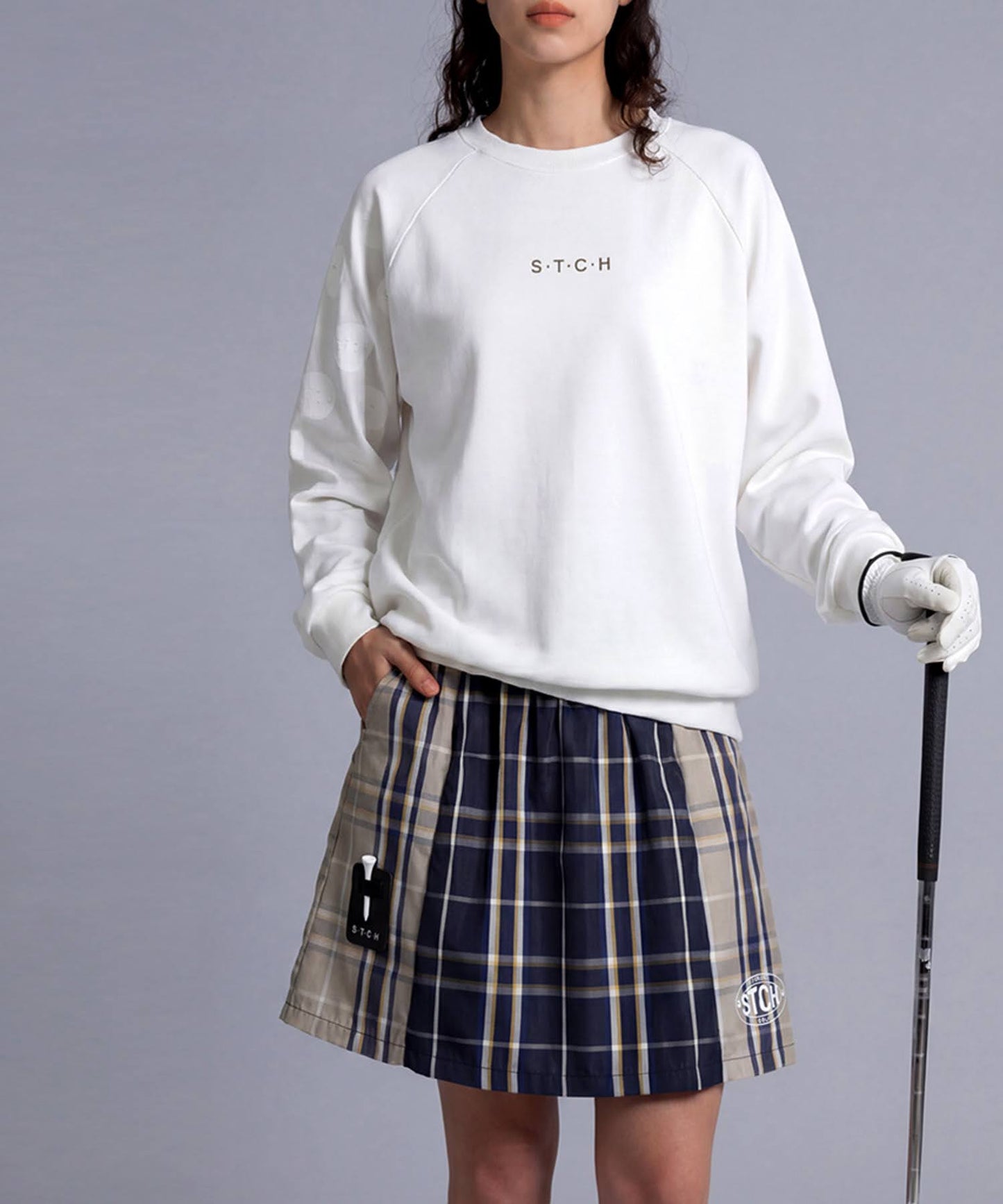 ANTIQUA GOLF×STCH Checkered Mini Skirt Ladies