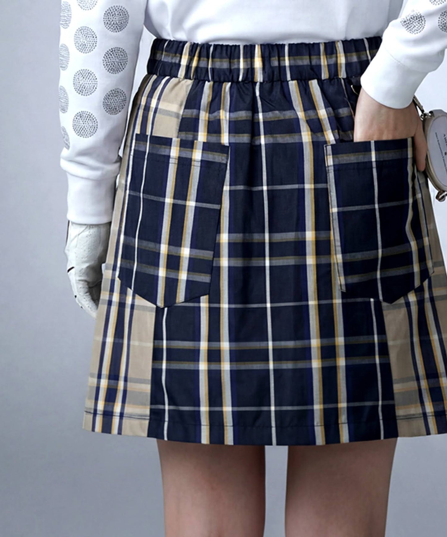 ANTIQUA GOLF×STCH Checkered Mini Skirt Ladies