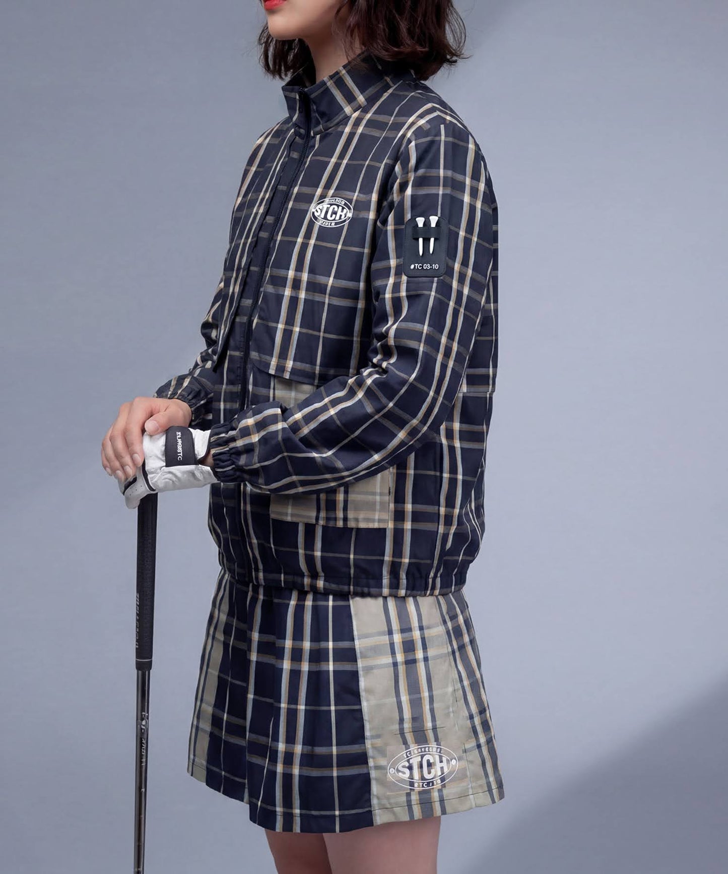 ANTIQUA GOLF×STCH Checkered Mini Skirt Ladies