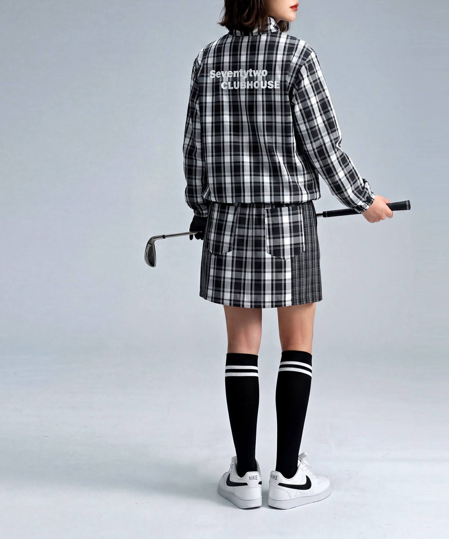 ANTIQUA GOLF×STCH Checkered Mini Skirt Ladies
