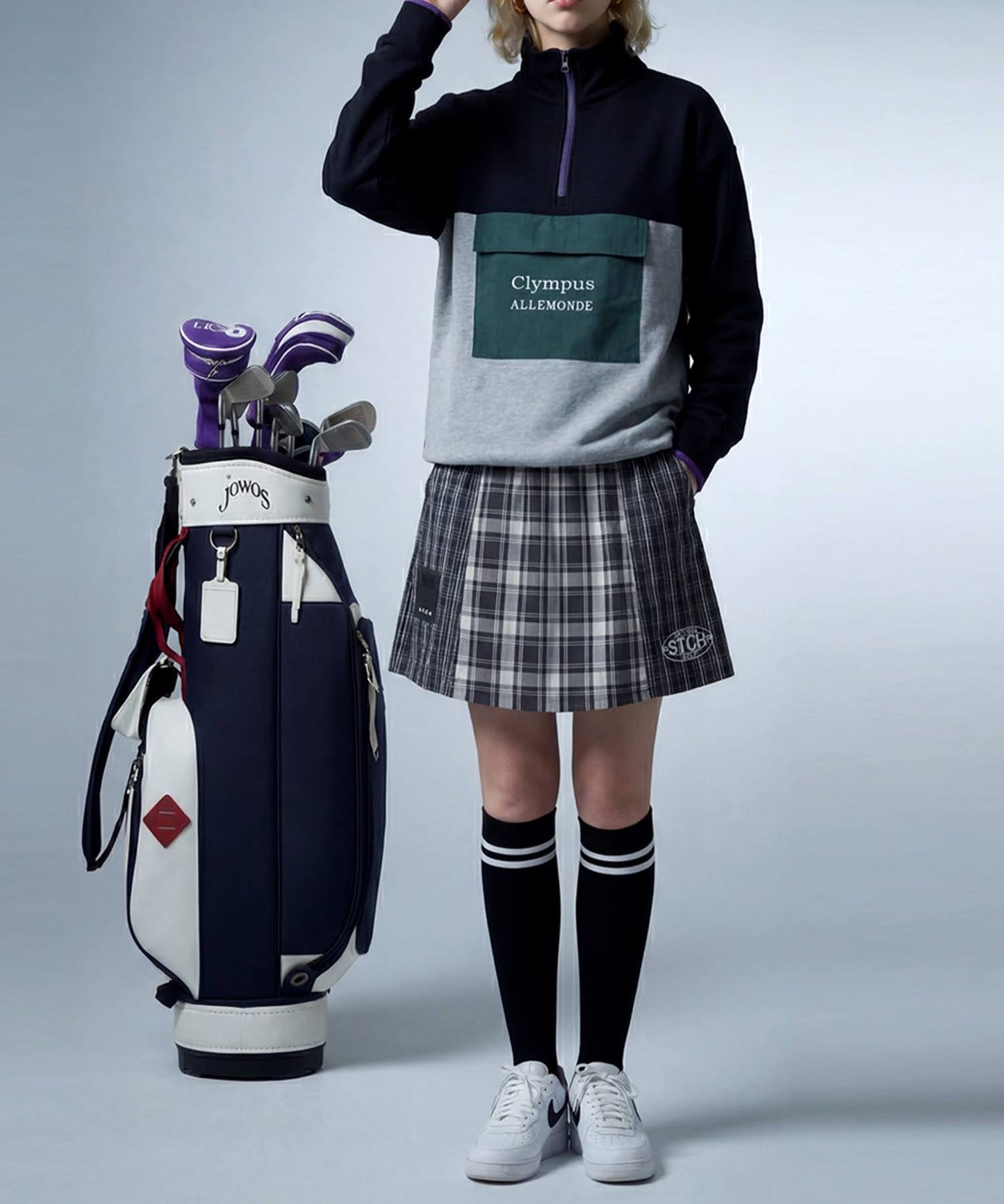 ANTIQUA GOLF×STCH Checkered Mini Skirt Ladies