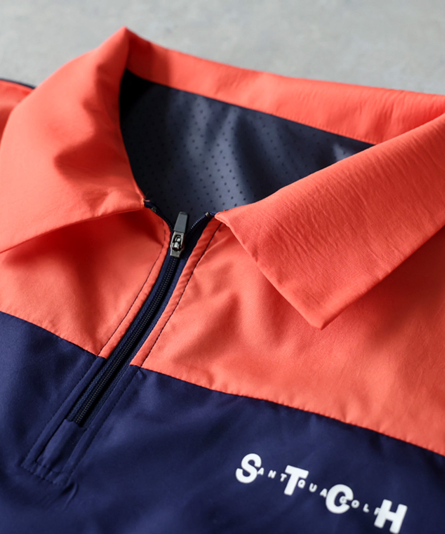 ANTIQUA GOLF×STCH Half-Zip Color-Block Polo Shirt Ladies