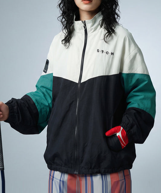 ANTIQUA GOLF×STCH Water-Repellent, Color-Blocked Logo Blouson Ladies