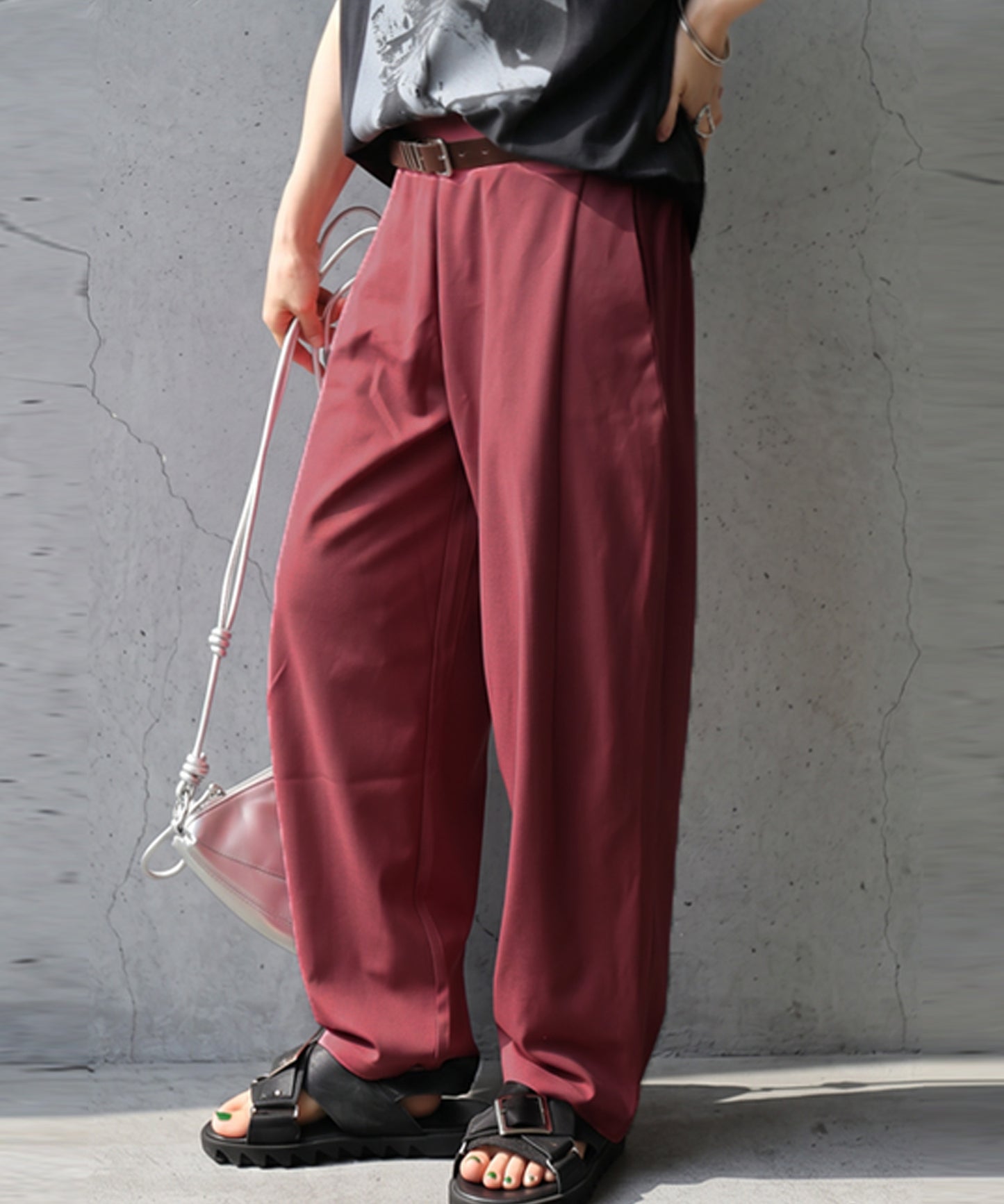 Stretch tapard pants Ladies Pants Bottoms