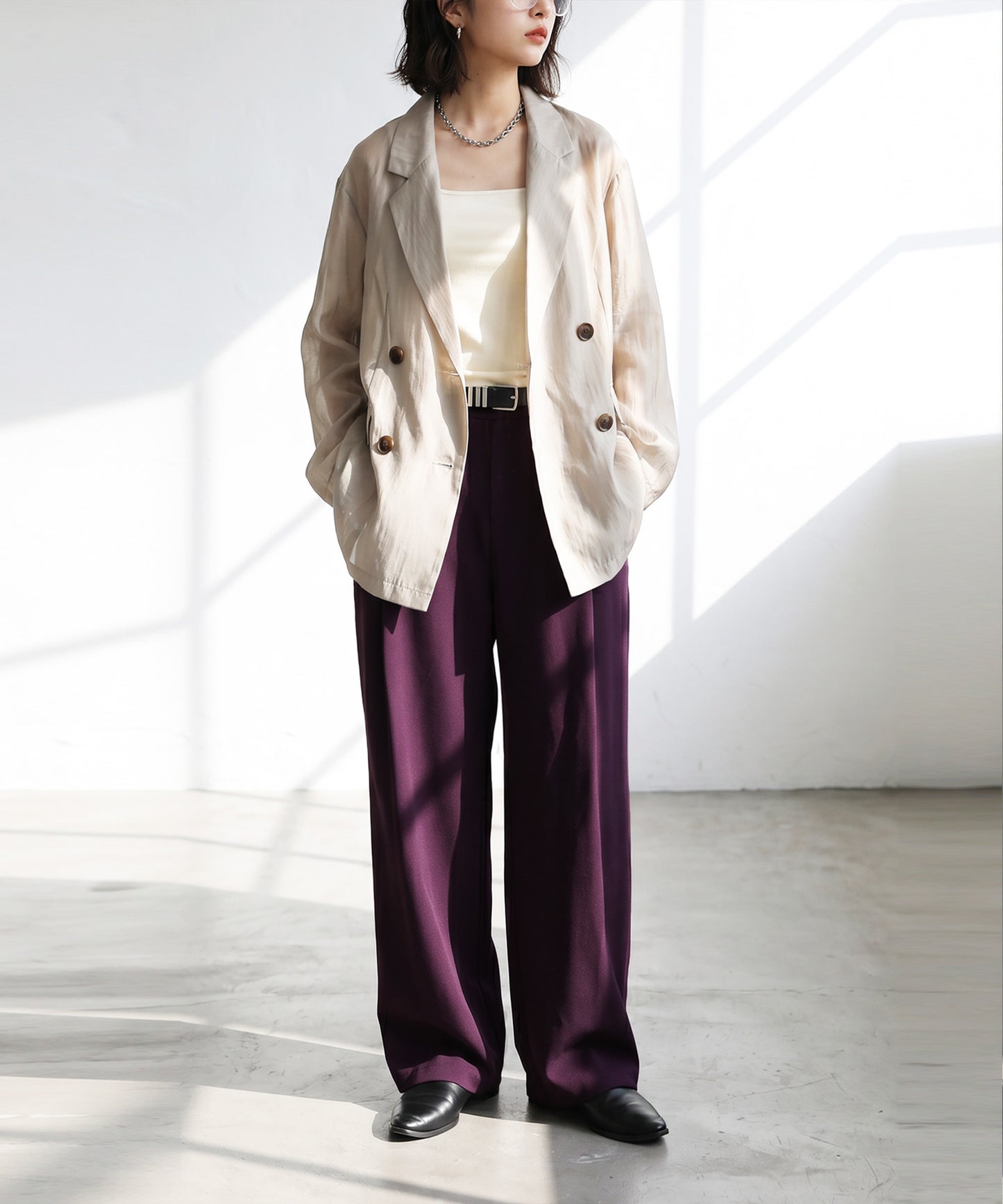 Stretch tapard pants Ladies Pants Bottoms