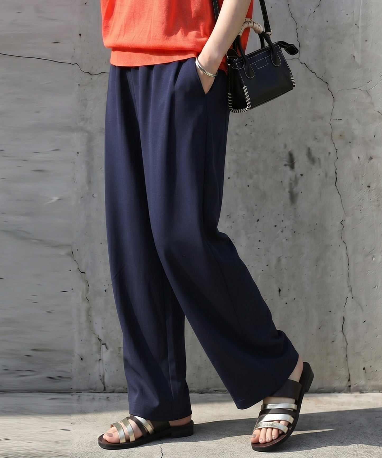 Stretch tapard pants Ladies Pants Bottoms
