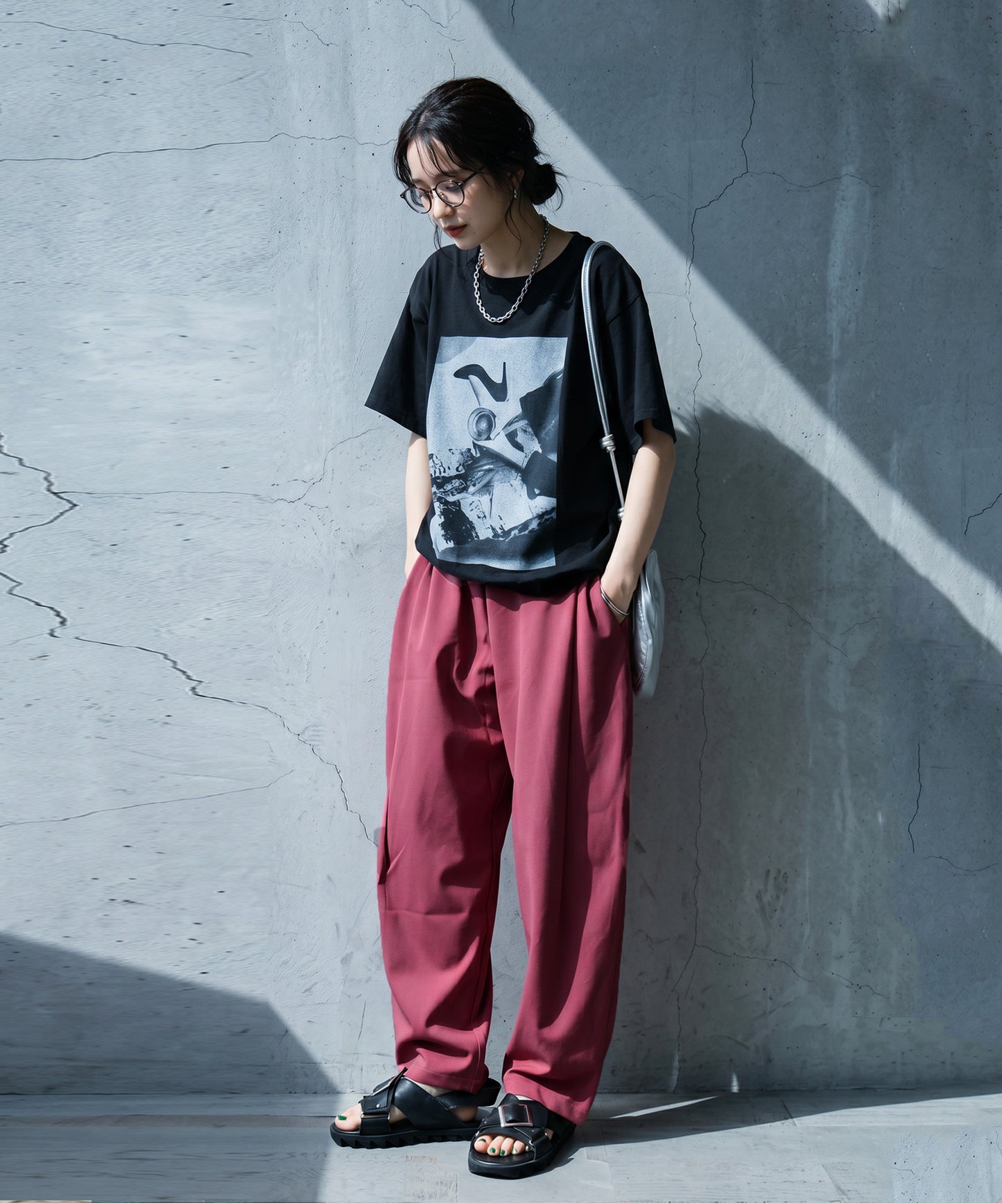 Stretch tapard pants Ladies Pants Bottoms