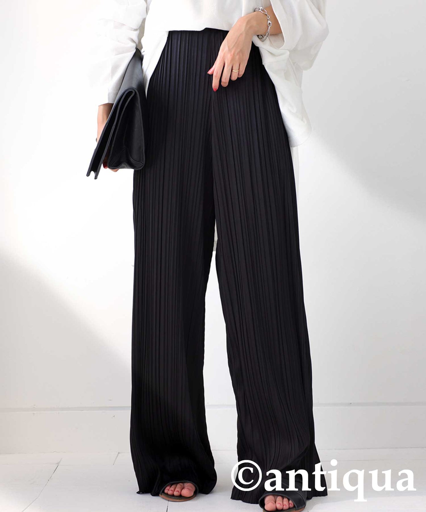 Random pleats satin Ladies pants Ladies Bottoms