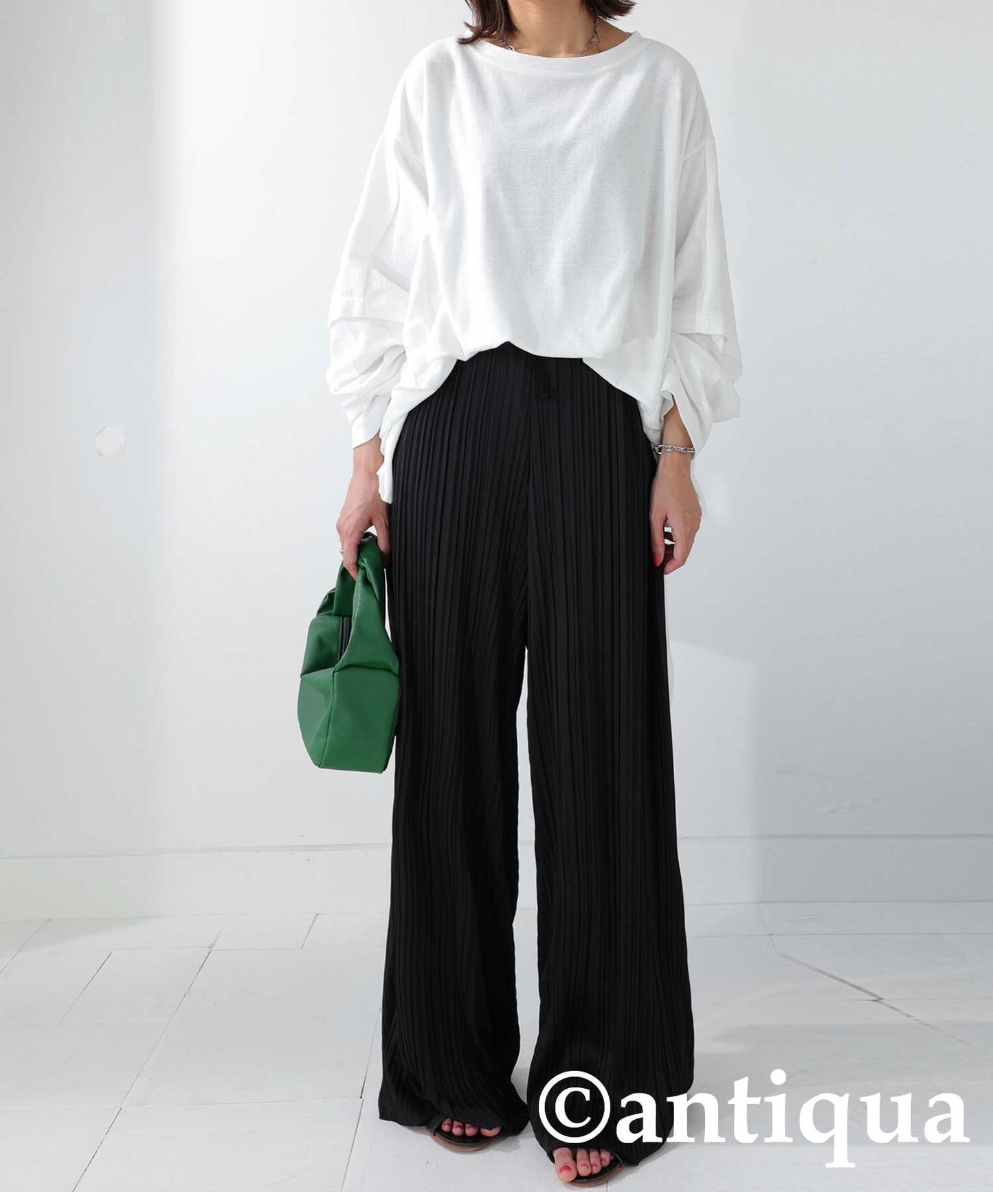 Random pleats satin Ladies pants Ladies Bottoms