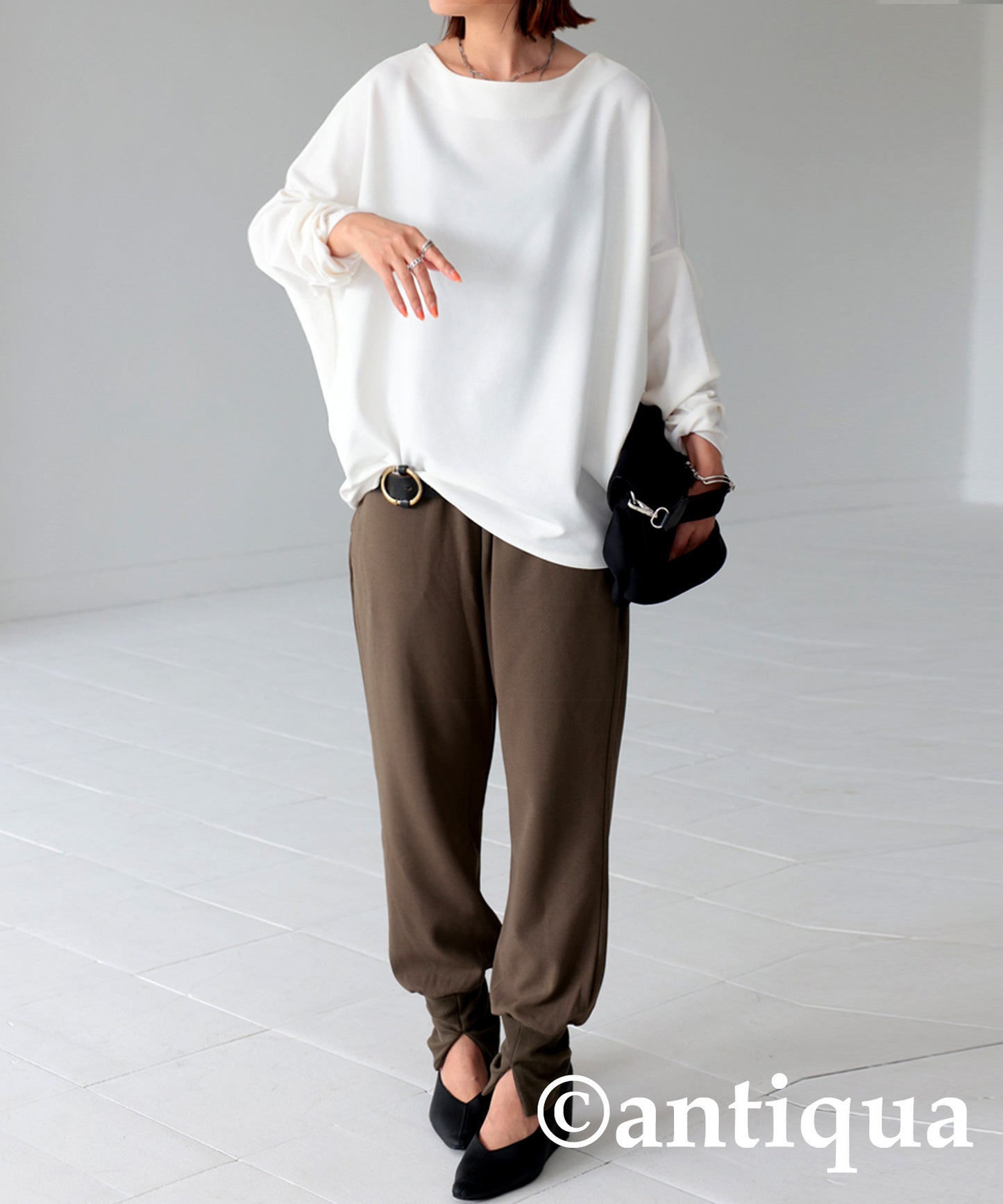 Boat neck Dolman sleeve Tops Ladies