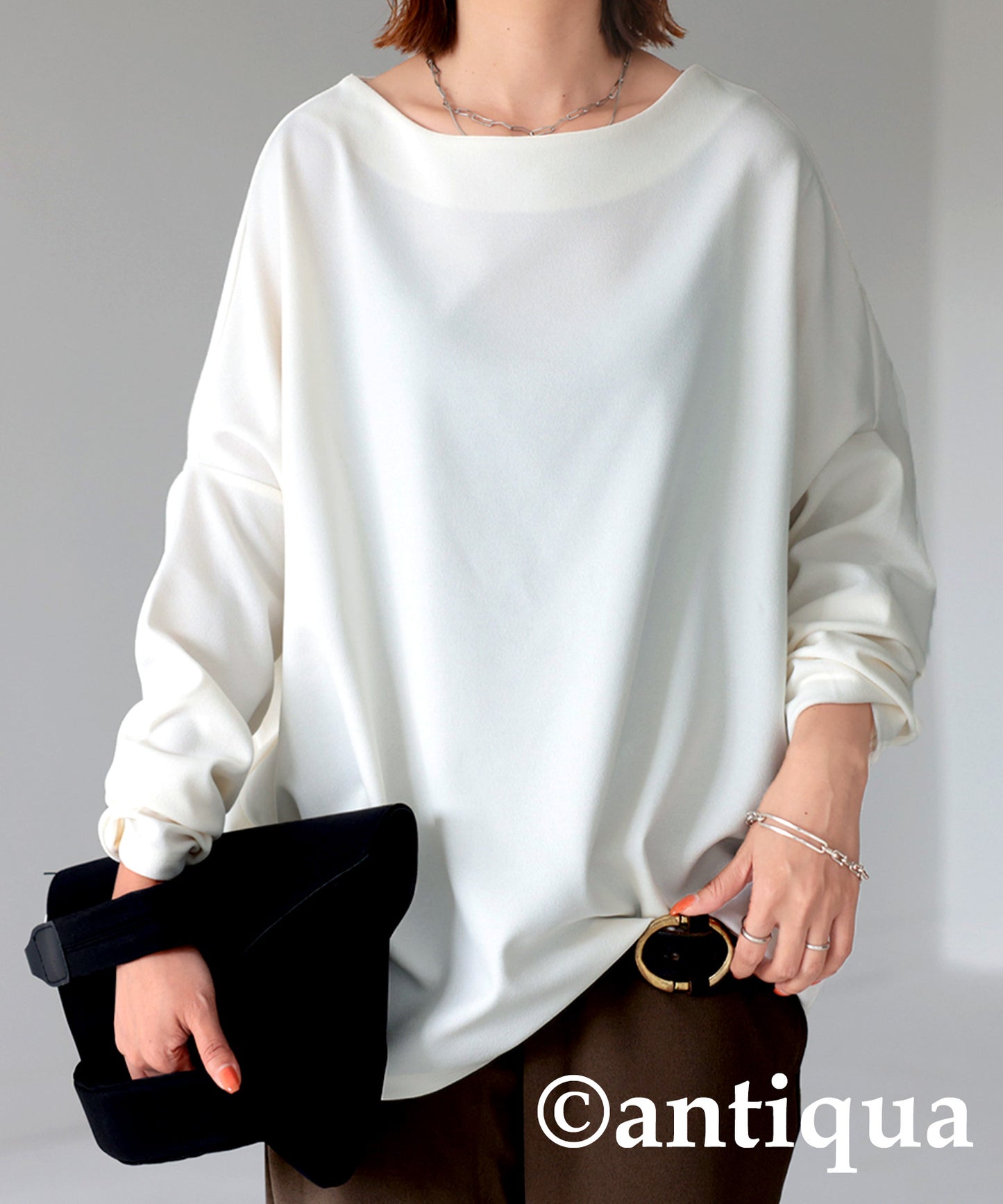 Boat neck Dolman sleeve Tops Ladies